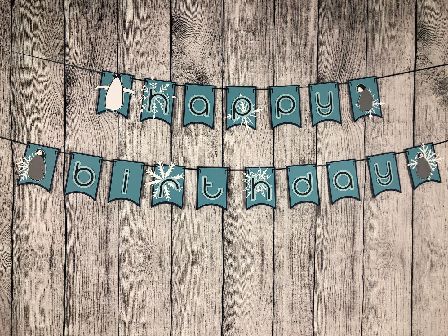 Penguin Party Banner Blue | Penguin Banner | Penguin Garland | Penguin Party