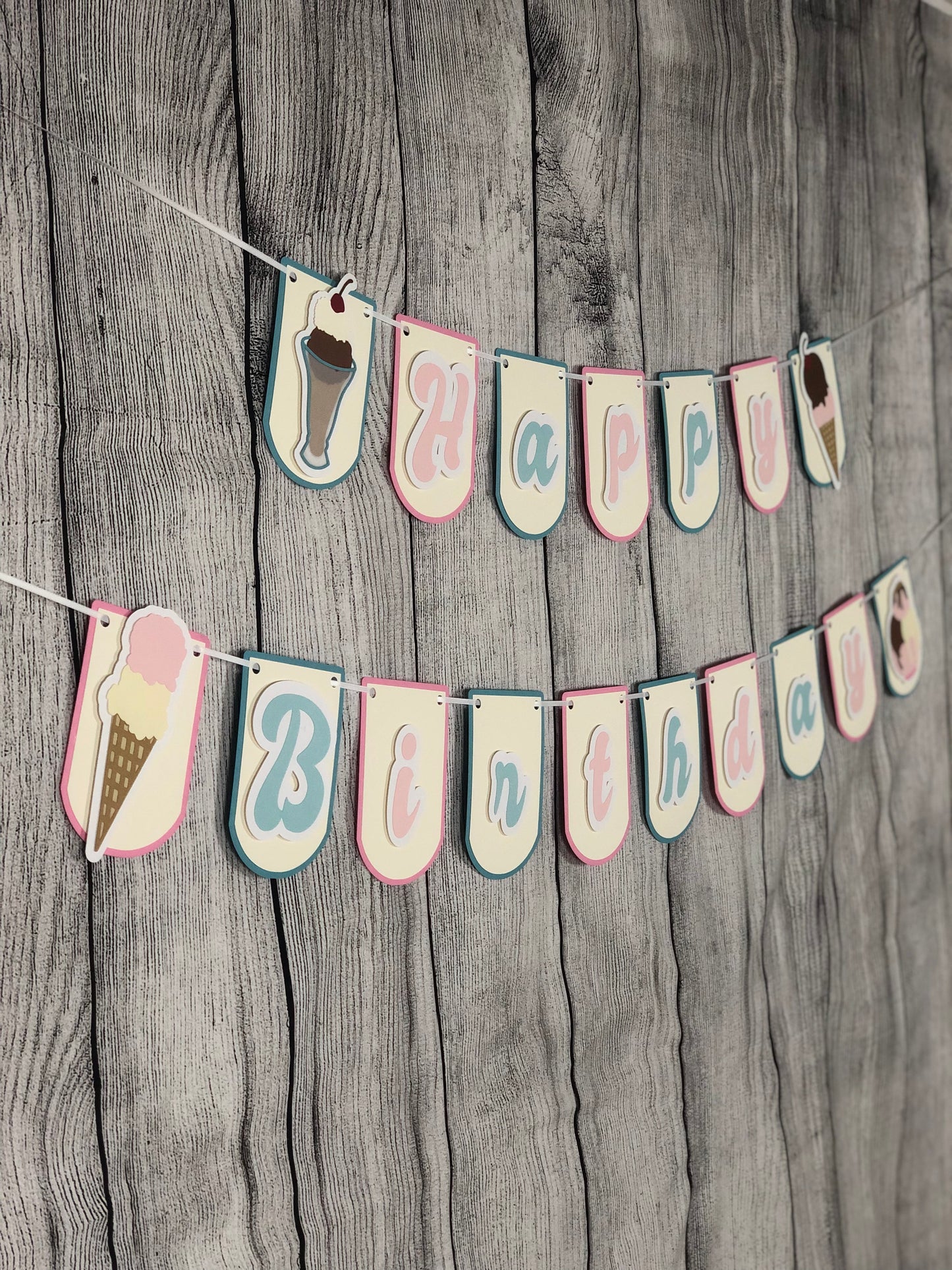 Ice Cream Party Banner | Ice Cream Party | Ice Cream Birthday | Ice Cream Garland