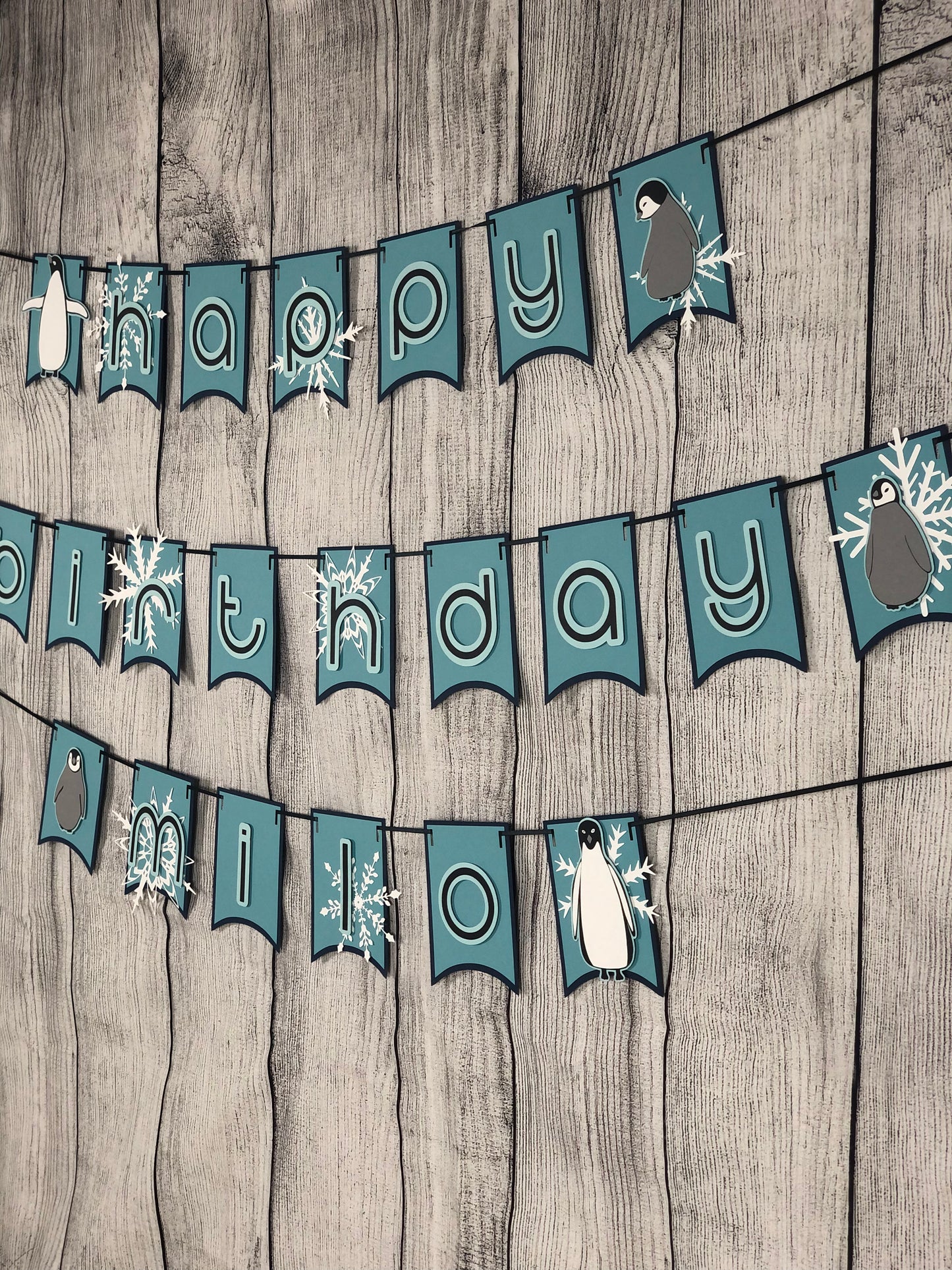 Penguin Party Banner Blue | Penguin Banner | Penguin Garland | Penguin Party