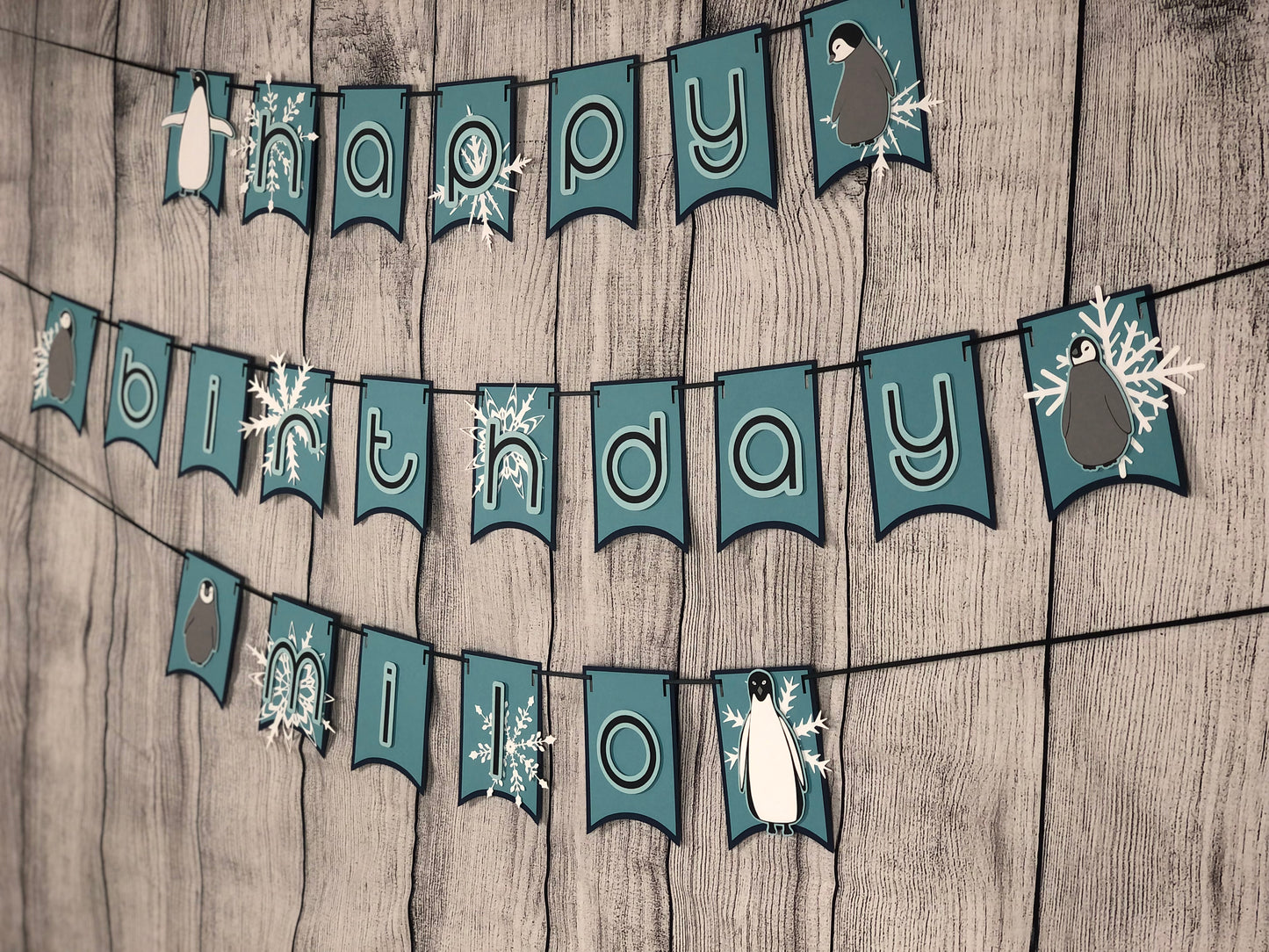 Penguin Party Banner Blue | Penguin Banner | Penguin Garland | Penguin Party