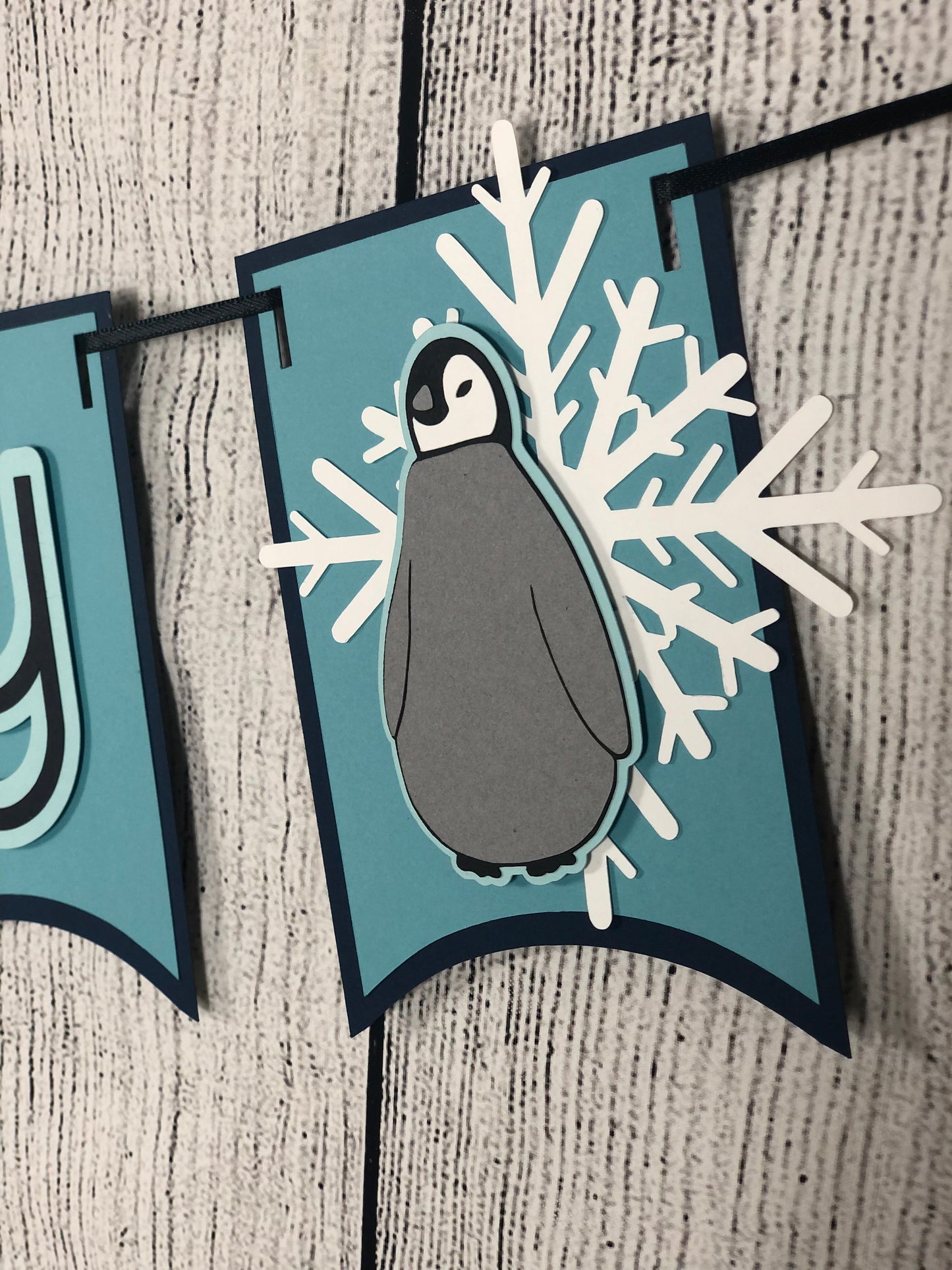 Penguin Party Banner Blue | Penguin Banner | Penguin Garland | Penguin Party