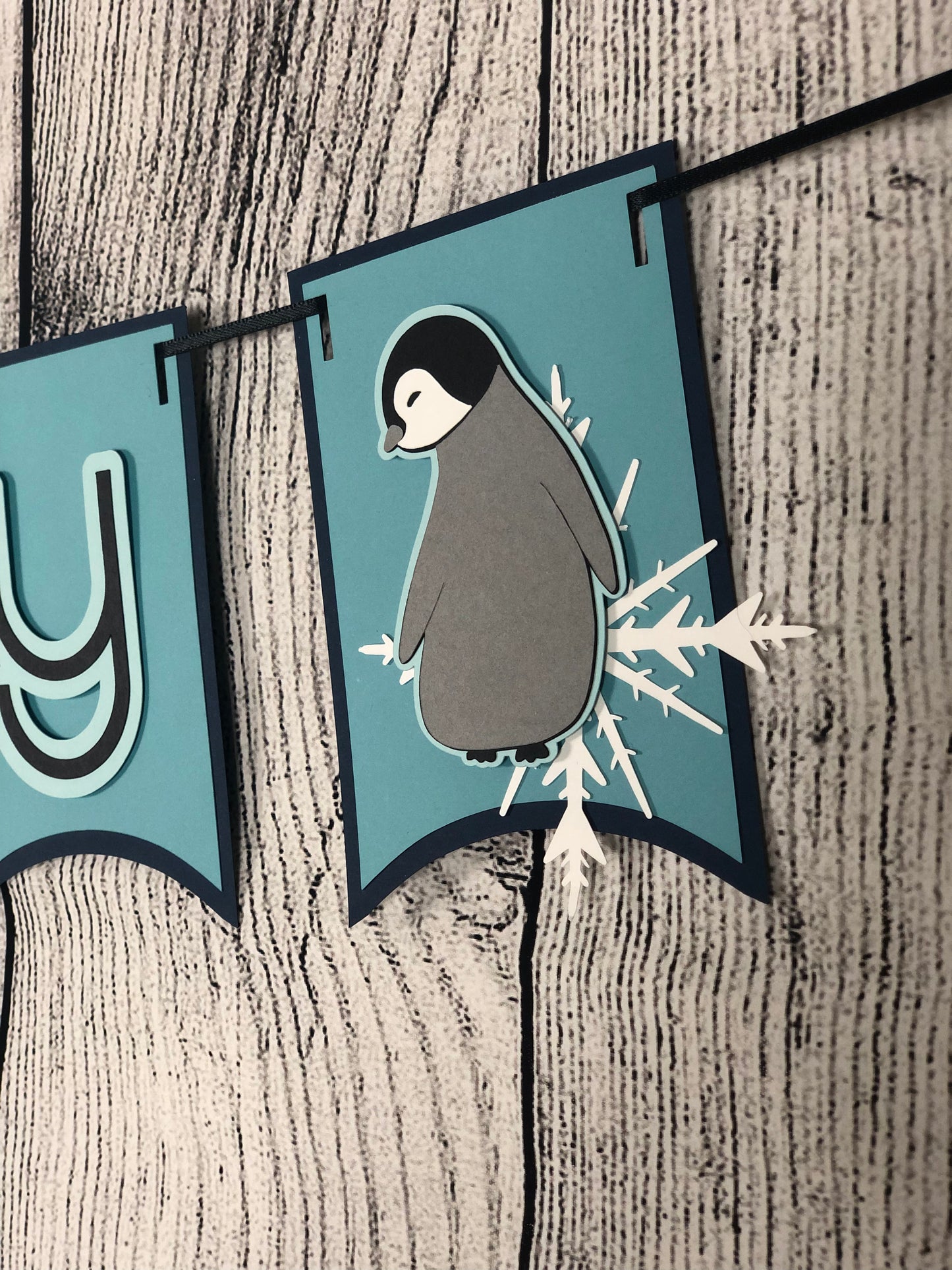 Penguin Party Banner Blue | Penguin Banner | Penguin Garland | Penguin Party