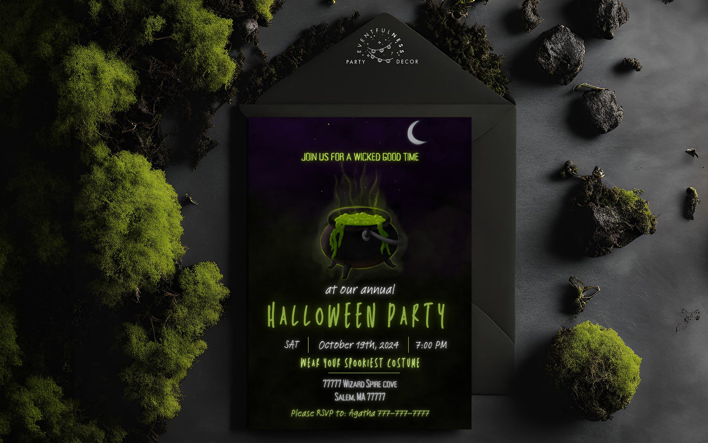 Witch Party Invitation | Halloween Invitation | Halloween Invite | Cauldron | Spooky | Halloween | October | Witchy | Halloween Party |