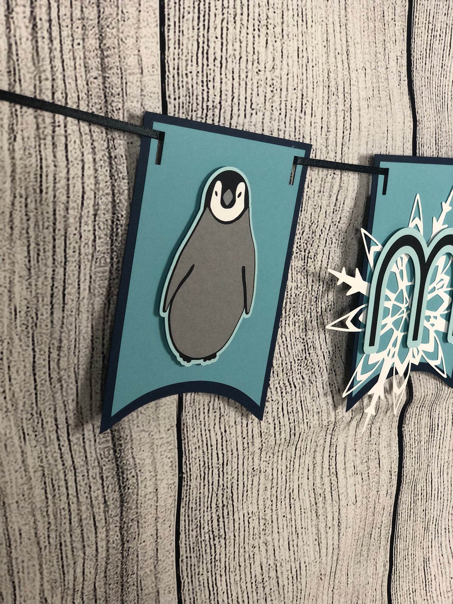 Penguin Party Banner Blue | Penguin Banner | Penguin Garland | Penguin Party