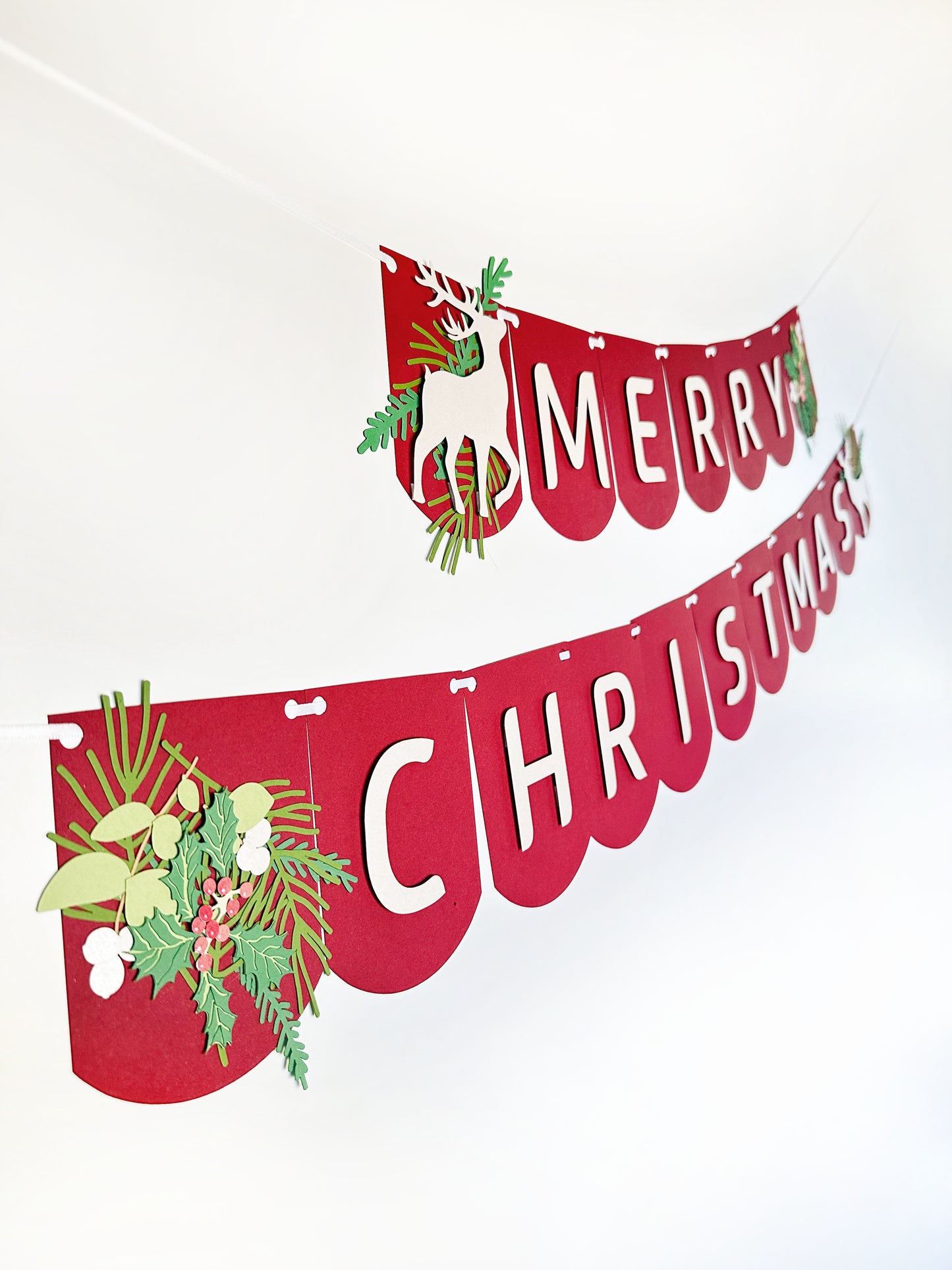 Christmas Deer Banner | Christmas Deer Garland | Christmas Deer | Merry Christmas | Holiday Decor | Christmas Decor | Holly | Holiday Party