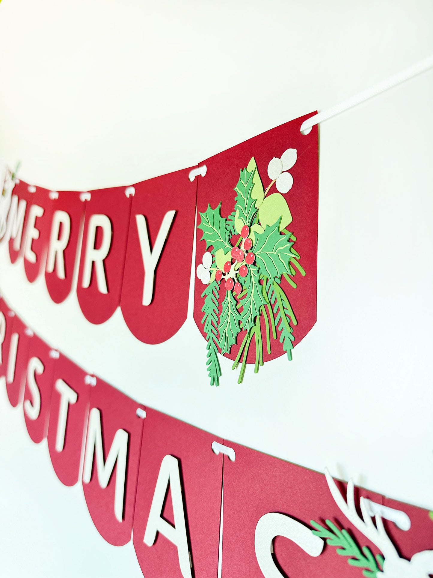 Christmas Deer Banner | Christmas Deer Garland | Christmas Deer | Merry Christmas | Holiday Decor | Christmas Decor | Holly | Holiday Party