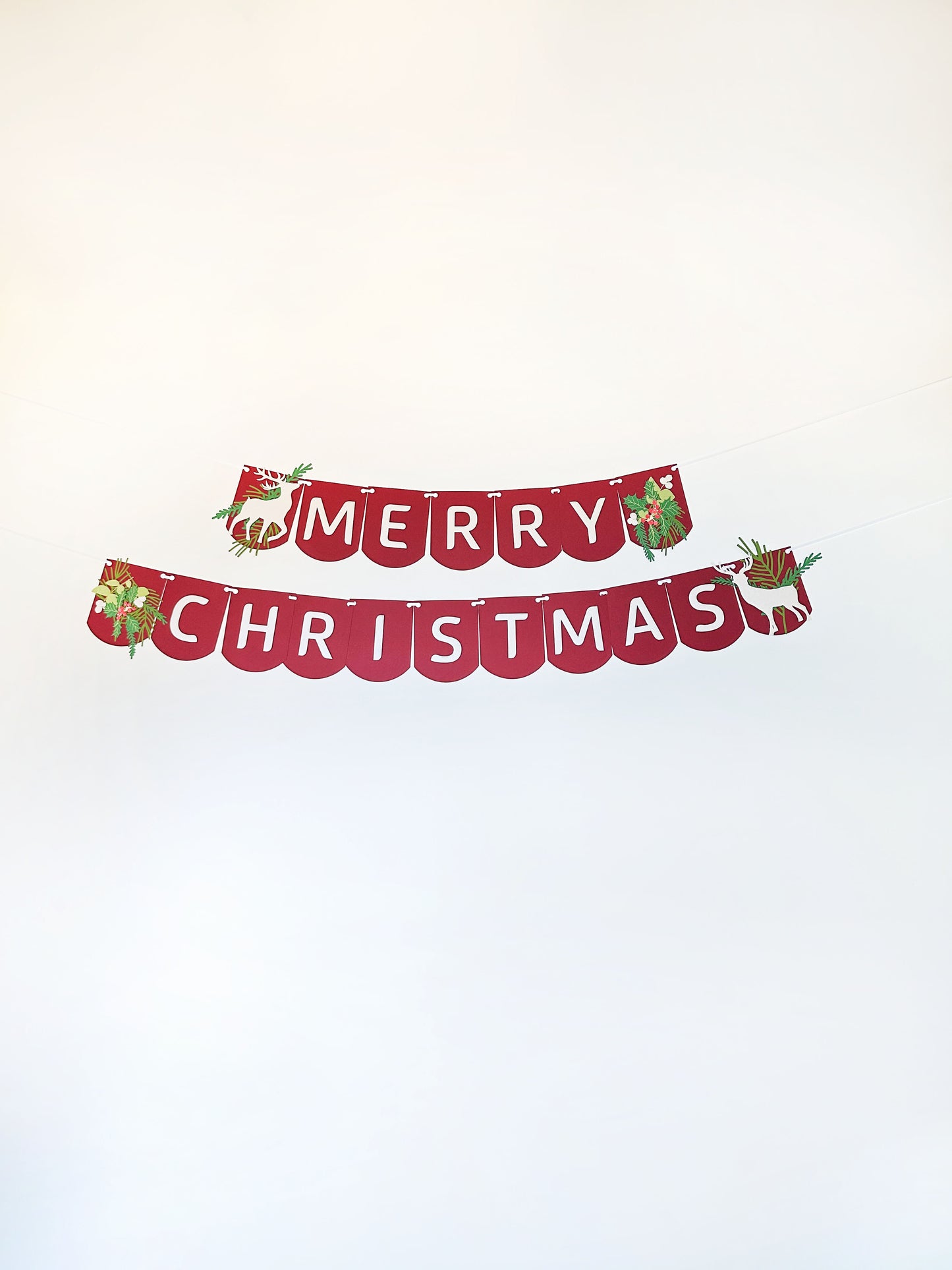 Christmas Deer Banner | Christmas Deer Garland | Christmas Deer | Merry Christmas | Holiday Decor | Christmas Decor | Holly | Holiday Party