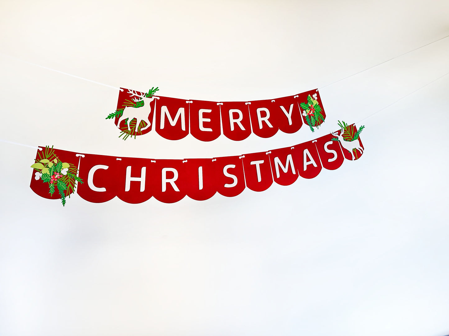 Christmas Deer Banner | Christmas Deer Garland | Christmas Deer | Merry Christmas | Holiday Decor | Christmas Decor | Holly | Holiday Party