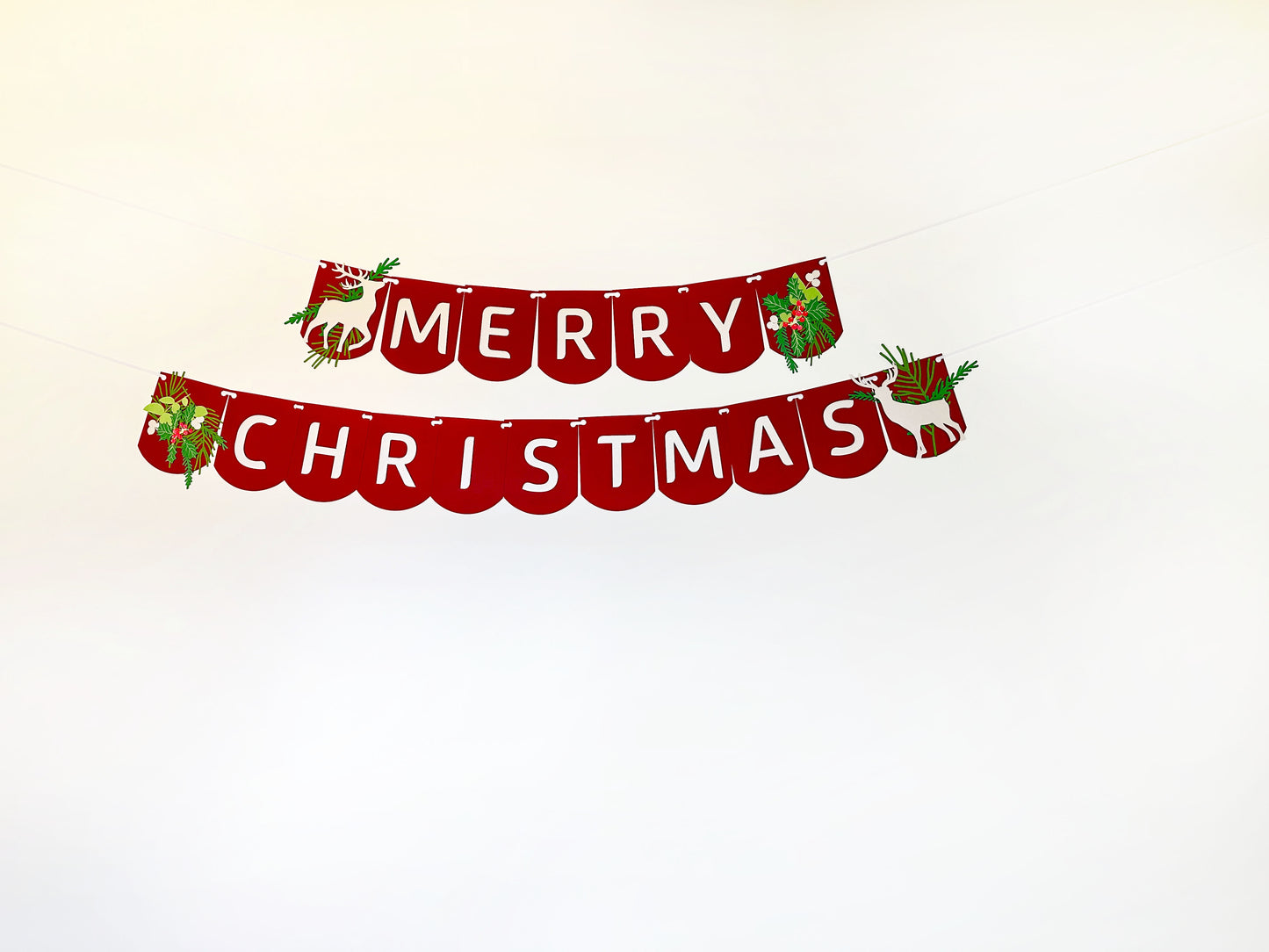 Christmas Deer Banner | Christmas Deer Garland | Christmas Deer | Merry Christmas | Holiday Decor | Christmas Decor | Holly | Holiday Party