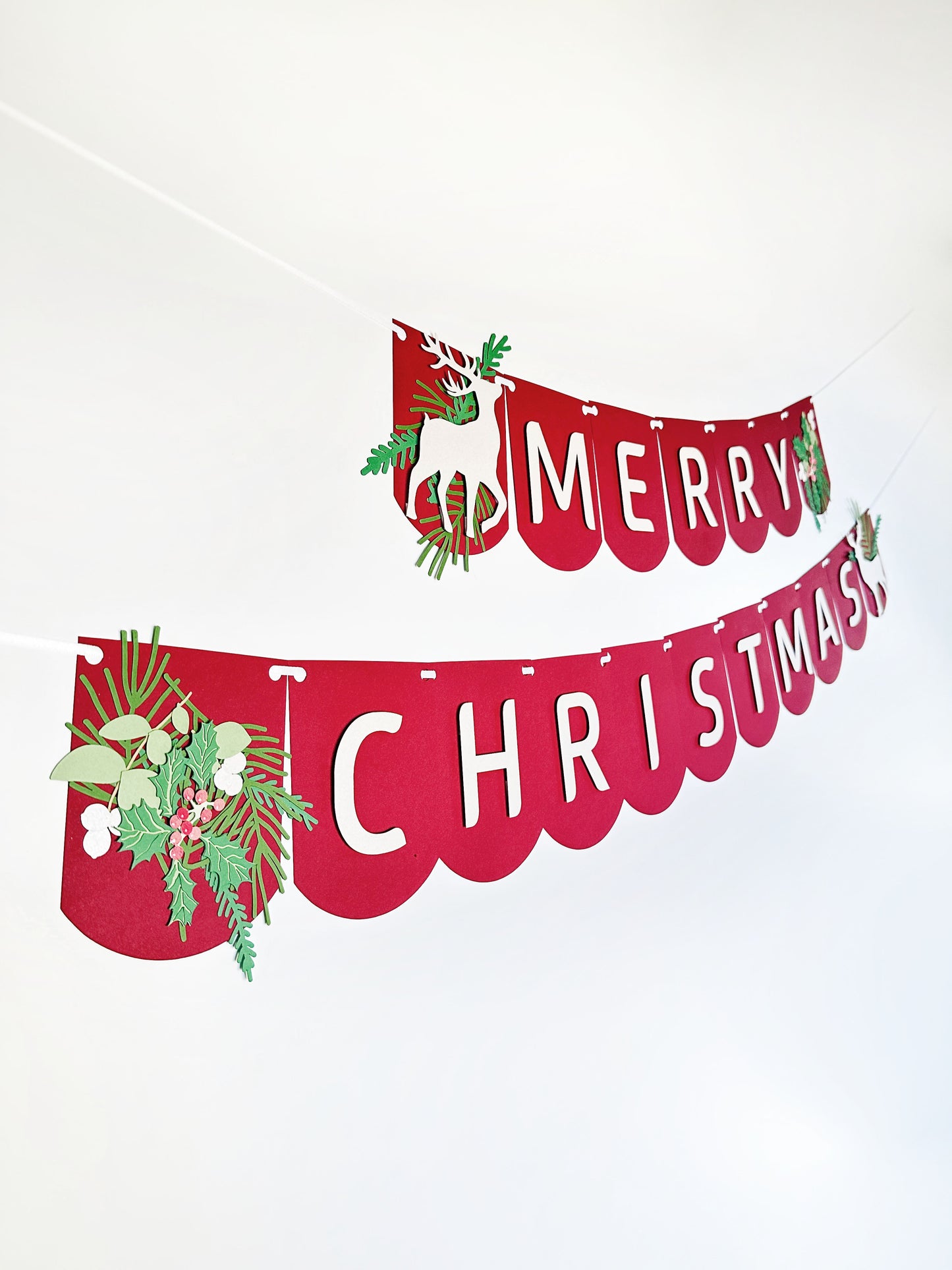 Christmas Deer Banner | Christmas Deer Garland | Christmas Deer | Merry Christmas | Holiday Decor | Christmas Decor | Holly | Holiday Party