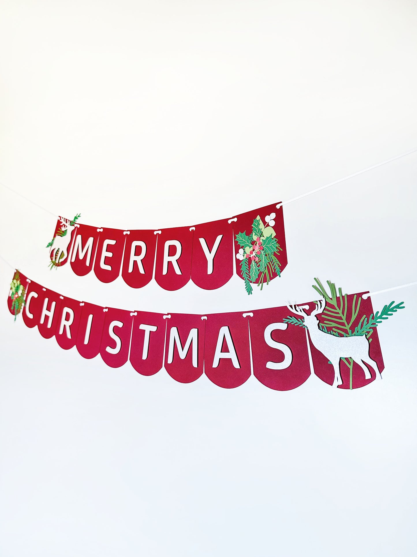 Christmas Deer Banner | Christmas Deer Garland | Christmas Deer | Merry Christmas | Holiday Decor | Christmas Decor | Holly | Holiday Party