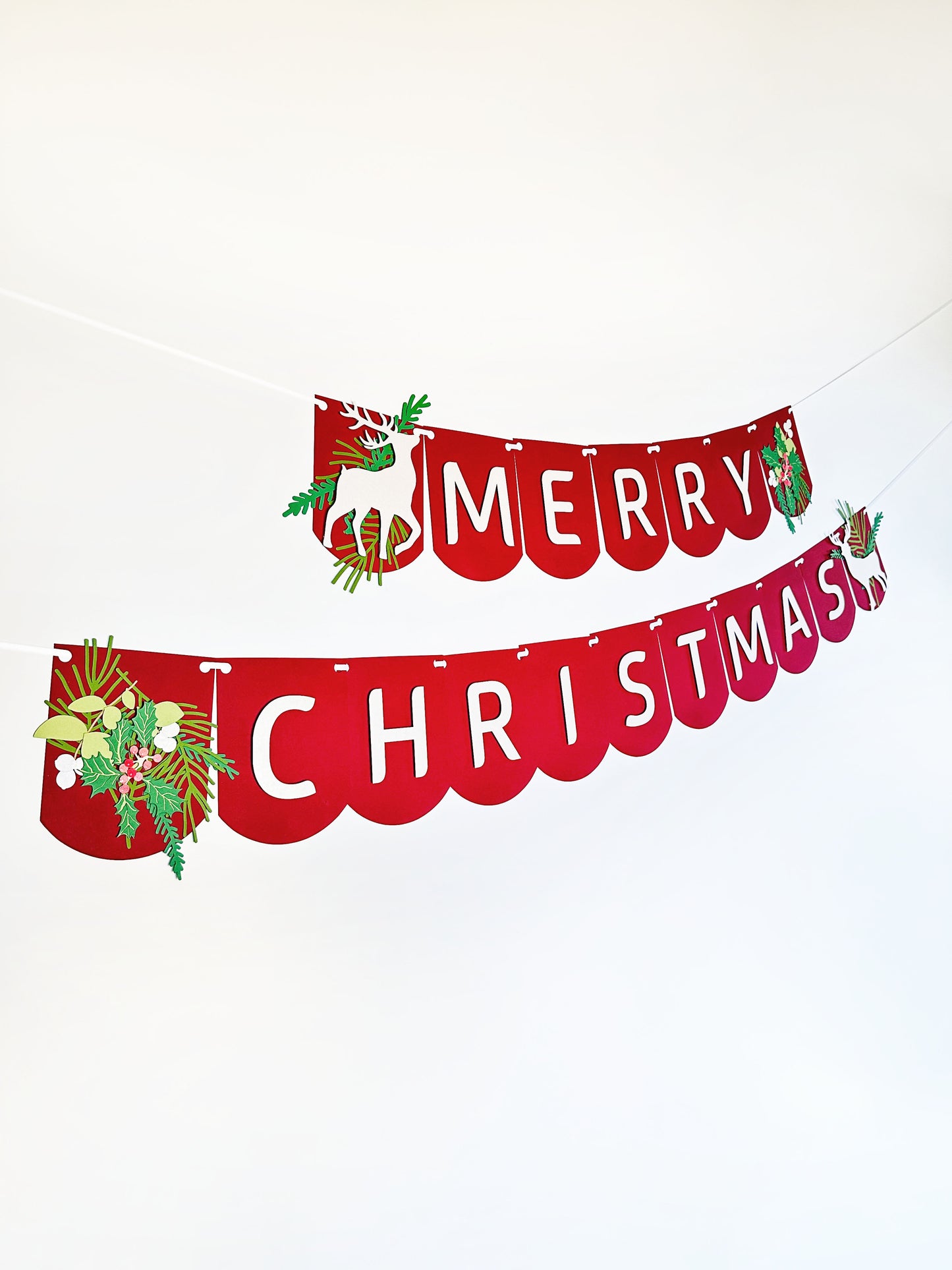 Christmas Deer Banner | Christmas Deer Garland | Christmas Deer | Merry Christmas | Holiday Decor | Christmas Decor | Holly | Holiday Party