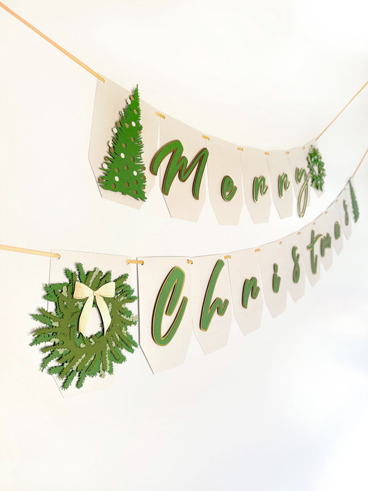 Christmas Tree Garland | Christmas Tree Banner | Merry Christmas| Holiday| Christmas Décor| Christmas Party | Holiday Party | Christmas Tree