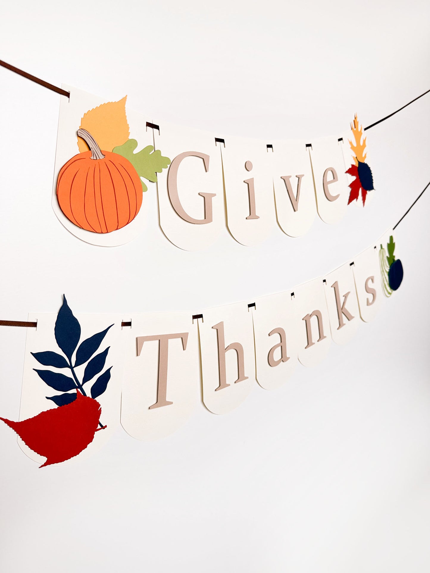 Fall Party Banner | Give Thanks | Custom Fall Banner | Pumpkin | Gourd | Squash | Autumn | Thanksgiving Garland | Birthday | Fall Event |