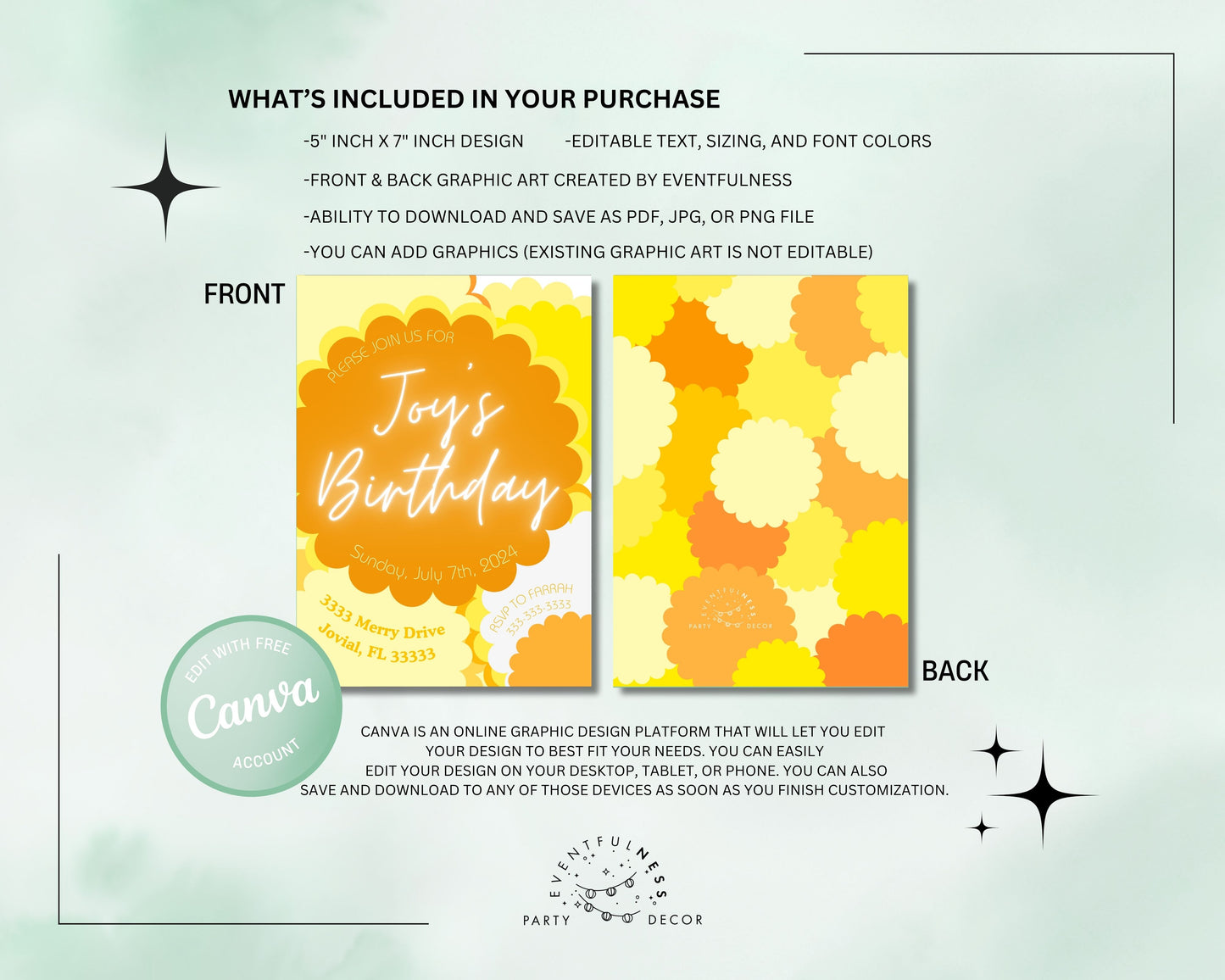 Happy Theme Party Banner | Daisy Party | Sunshine Party | Yellow and Orange Banner | Birthday | Baby Shower | Bridal Shower | Summer| Spring