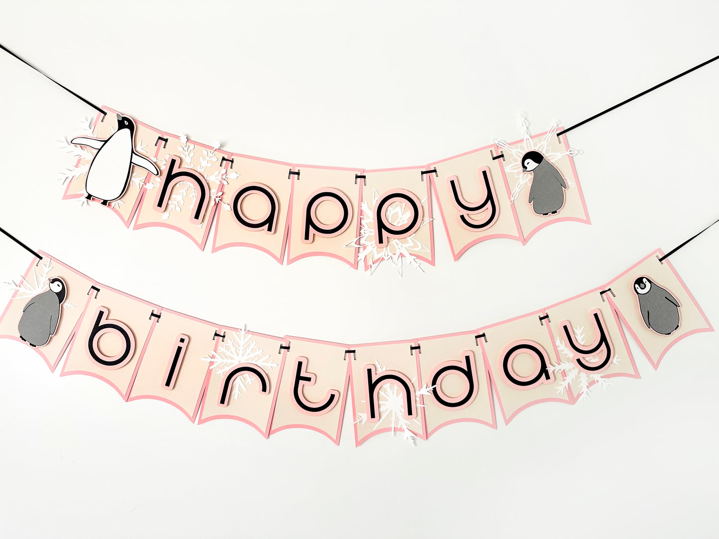 Penguin Party Banner Pink | Penguin Garland | Penguin Banner | Pink Penguin | Penguin Party