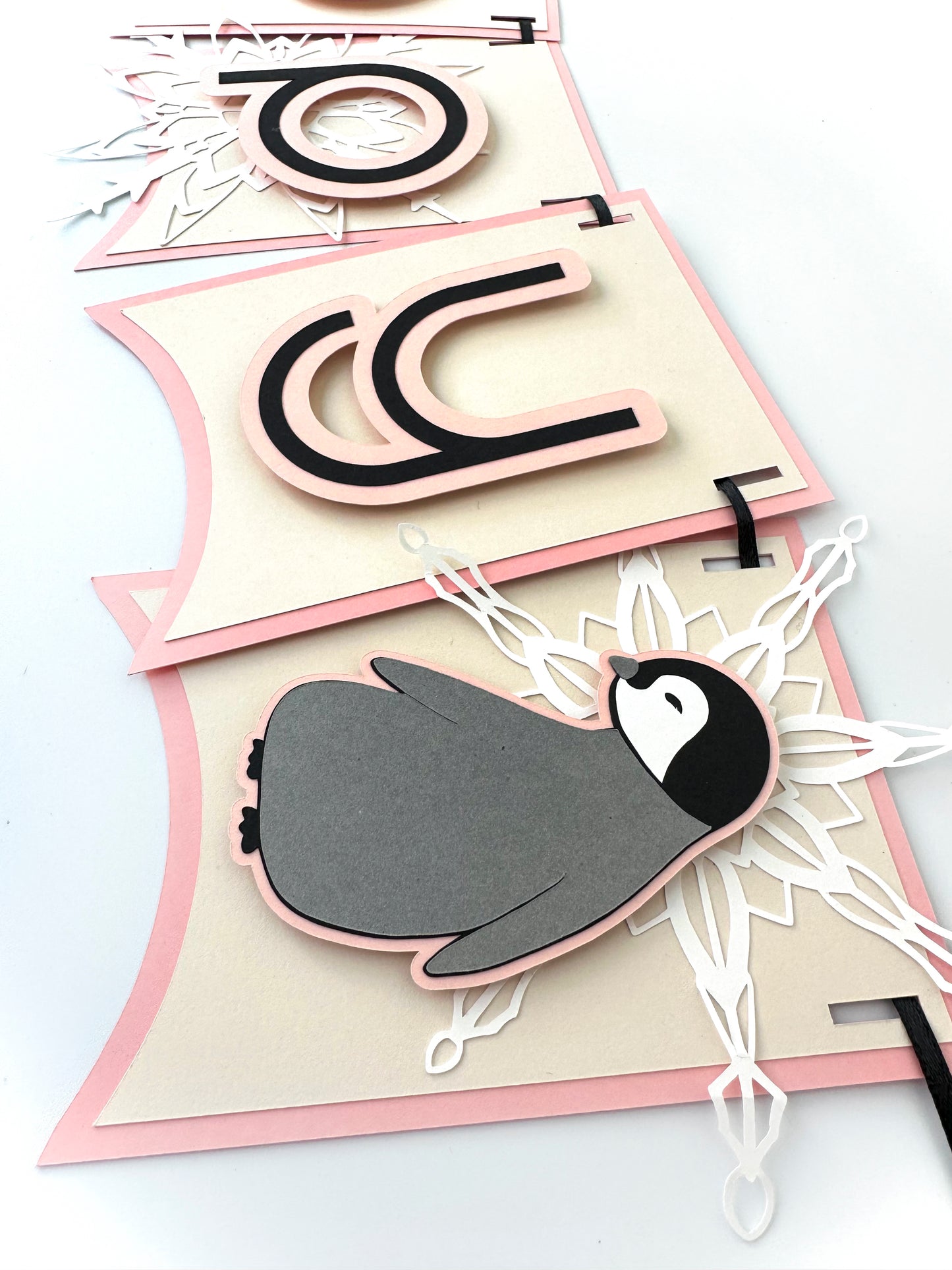 Penguin Party Banner Pink | Penguin Garland | Penguin Banner | Pink Penguin | Penguin Party