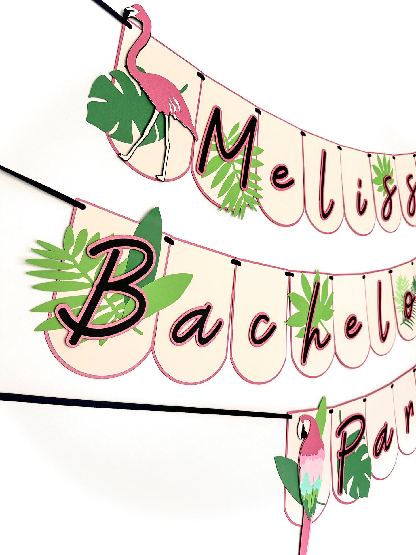 Tropical Pink Party Banner | Tropical Garland | Flamingo Banner