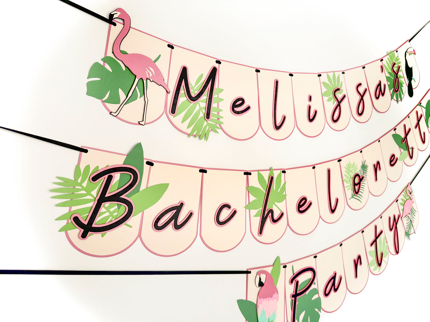 Tropical Pink Party Banner | Tropical Garland | Flamingo Banner