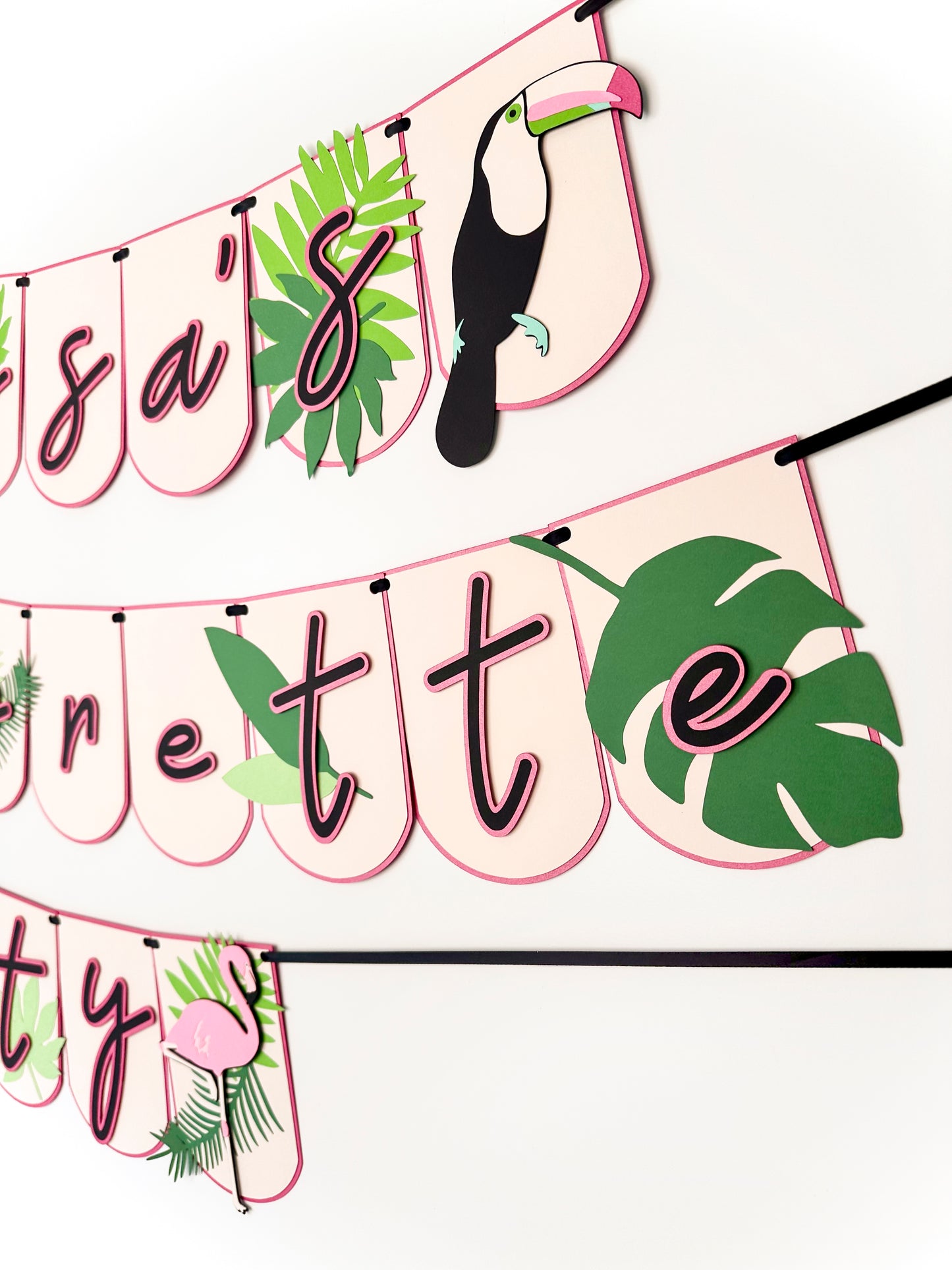 Tropical Pink Party Banner | Tropical Garland | Flamingo Banner