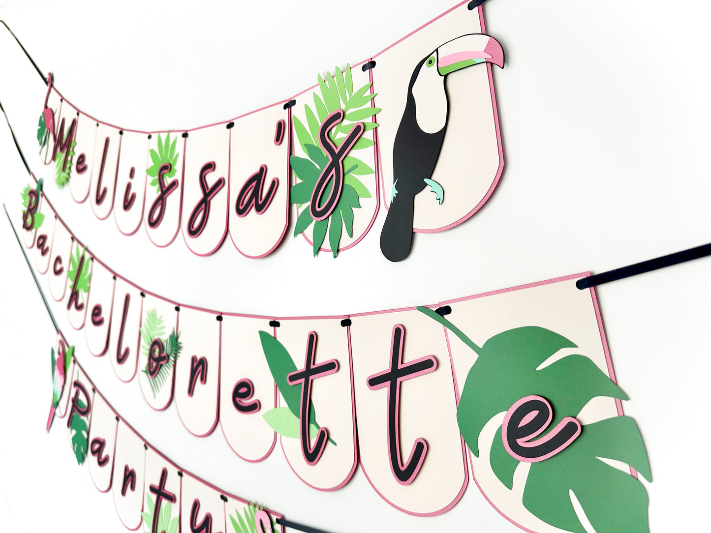 Tropical Pink Party Banner | Tropical Garland | Flamingo Banner