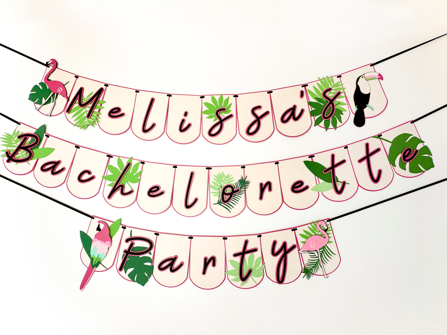 Tropical Pink Party Banner | Tropical Garland | Flamingo Banner