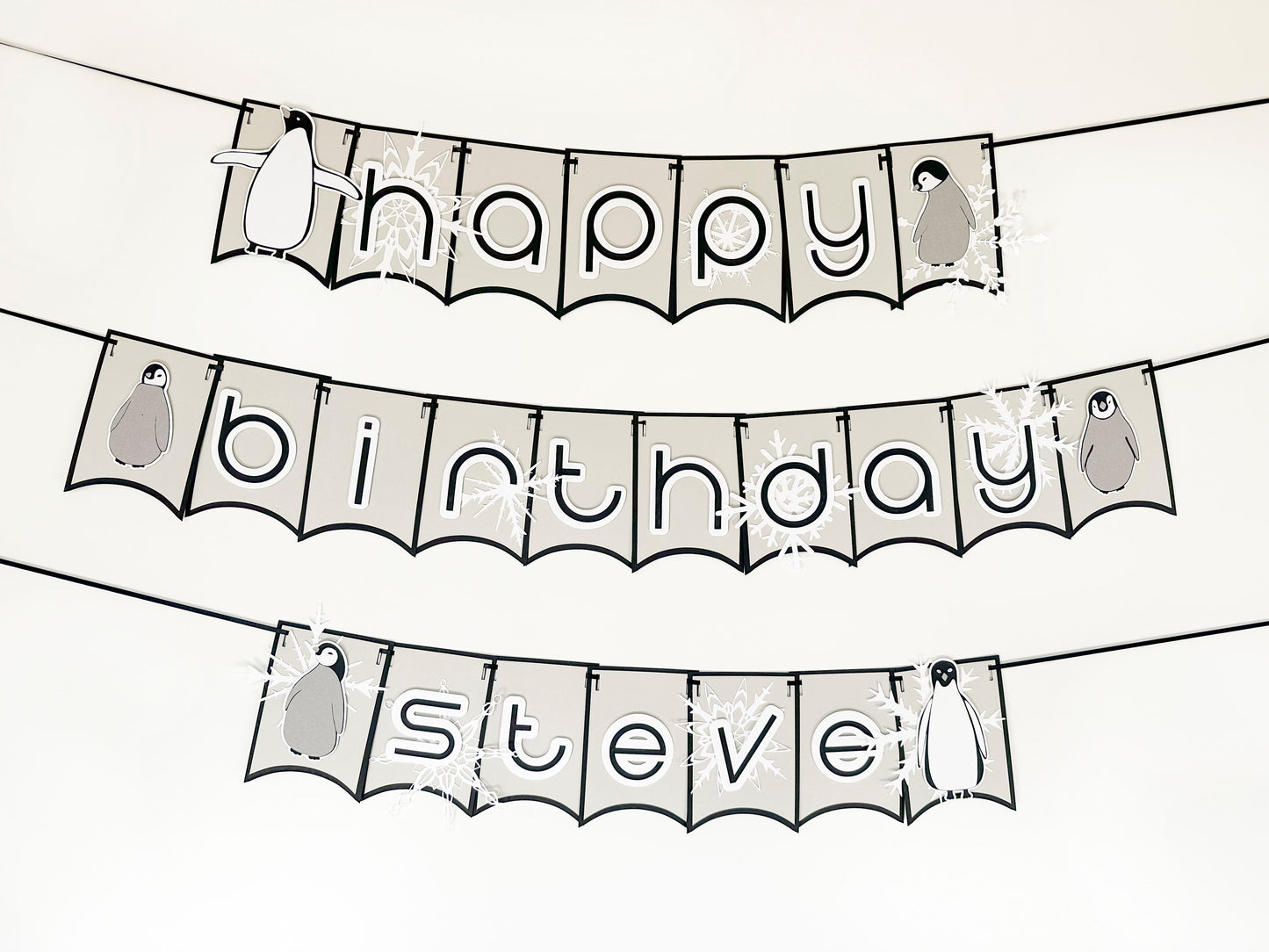 Penguin Party Banner Neutral | Neutral Garland | Penguin Garland | Penguin Birthday