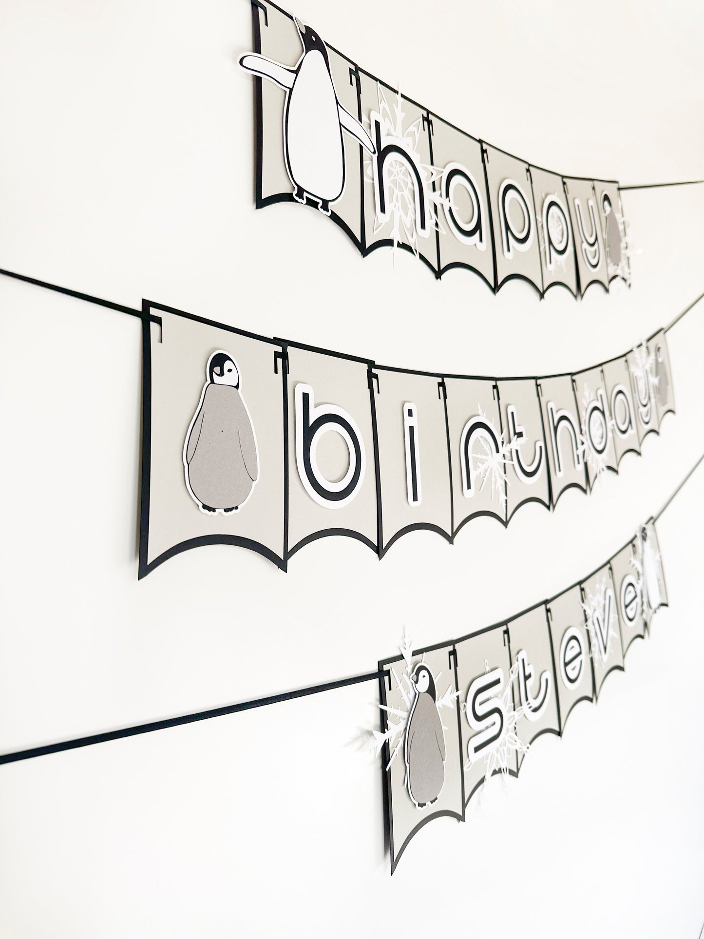 Penguin Party Banner Neutral | Neutral Garland | Penguin Garland | Penguin Birthday