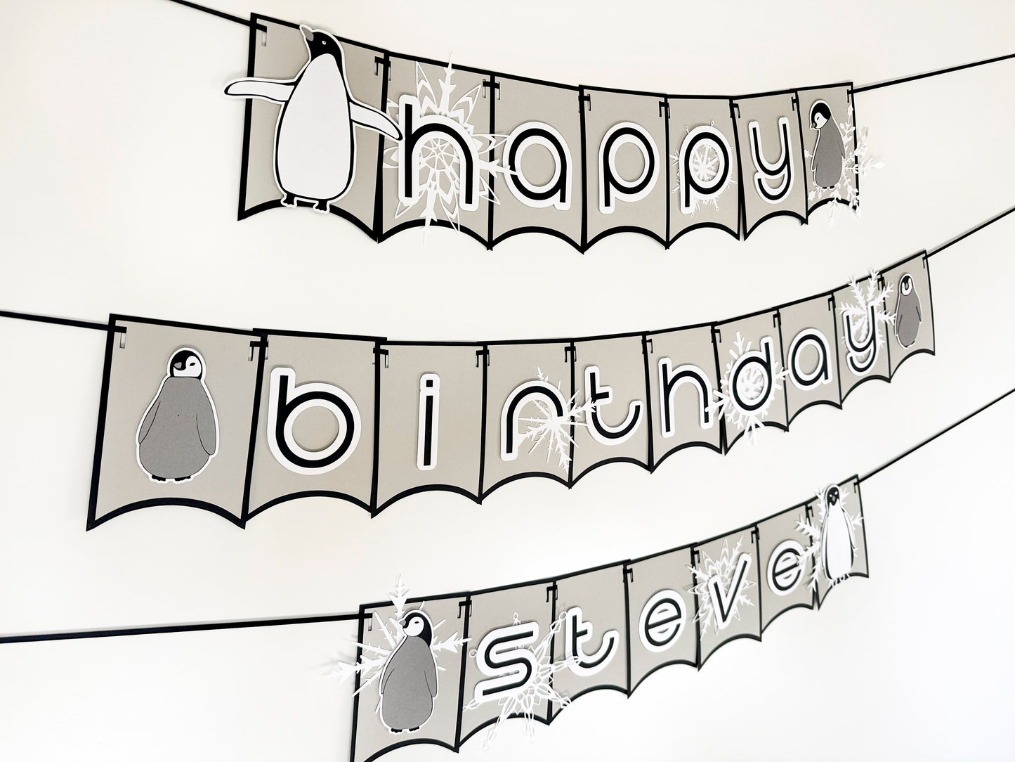 Penguin Party Banner Neutral | Neutral Garland | Penguin Garland | Penguin Birthday