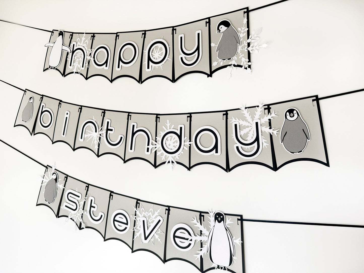 Penguin Party Banner Neutral | Neutral Garland | Penguin Garland | Penguin Birthday