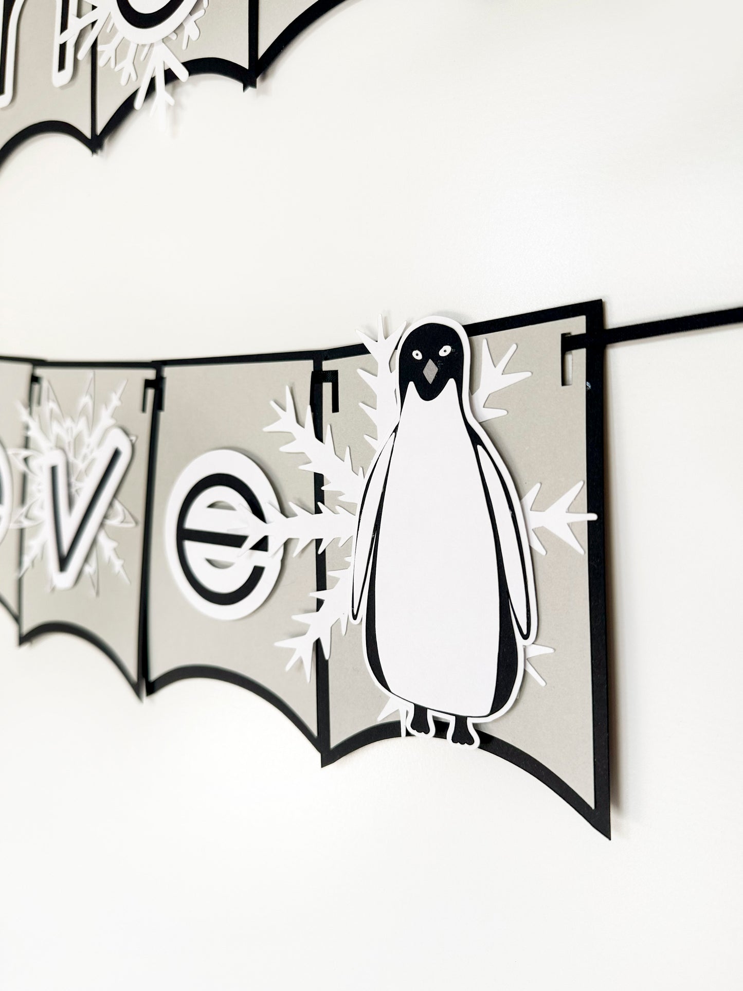 Penguin Party Banner Neutral | Neutral Garland | Penguin Garland | Penguin Birthday