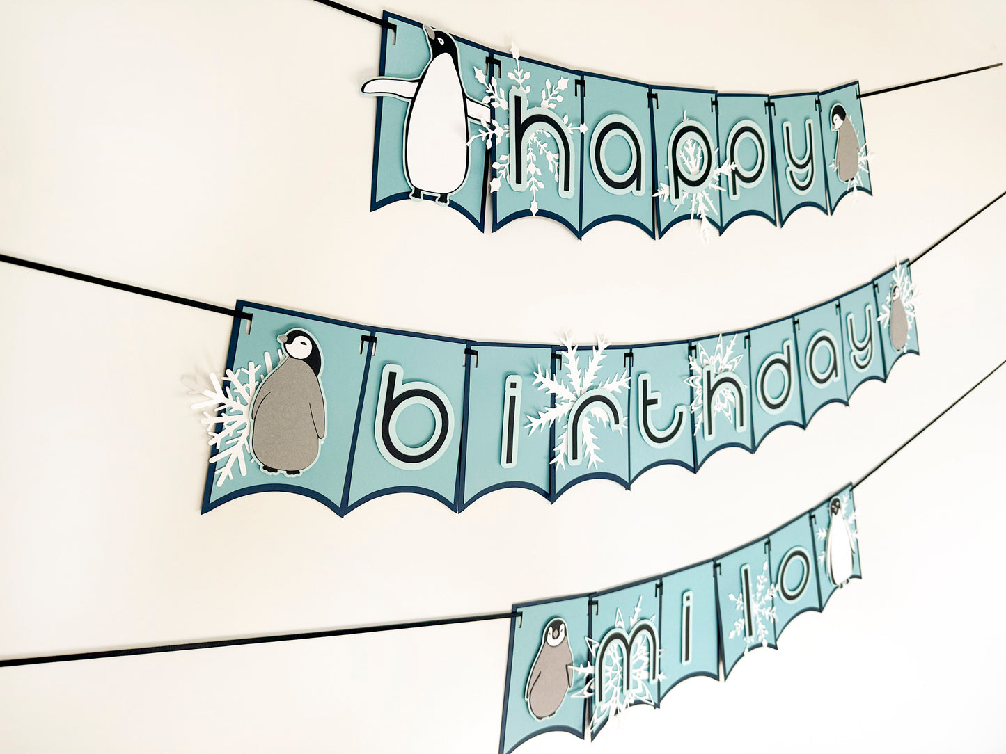 Penguin Party Banner Blue | Penguin Banner | Penguin Garland | Penguin Party