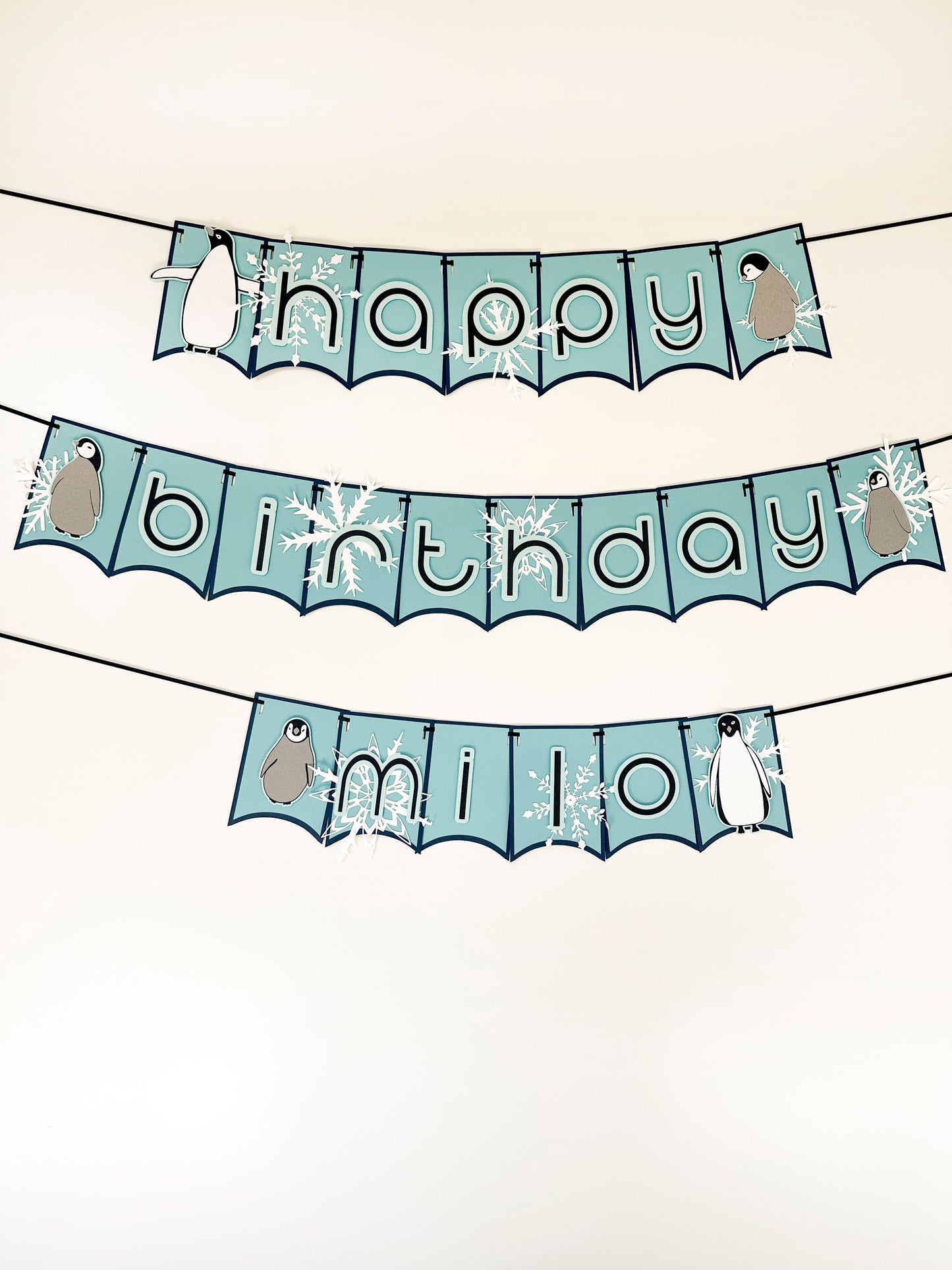 Penguin Party Banner Blue | Penguin Banner | Penguin Garland | Penguin Party