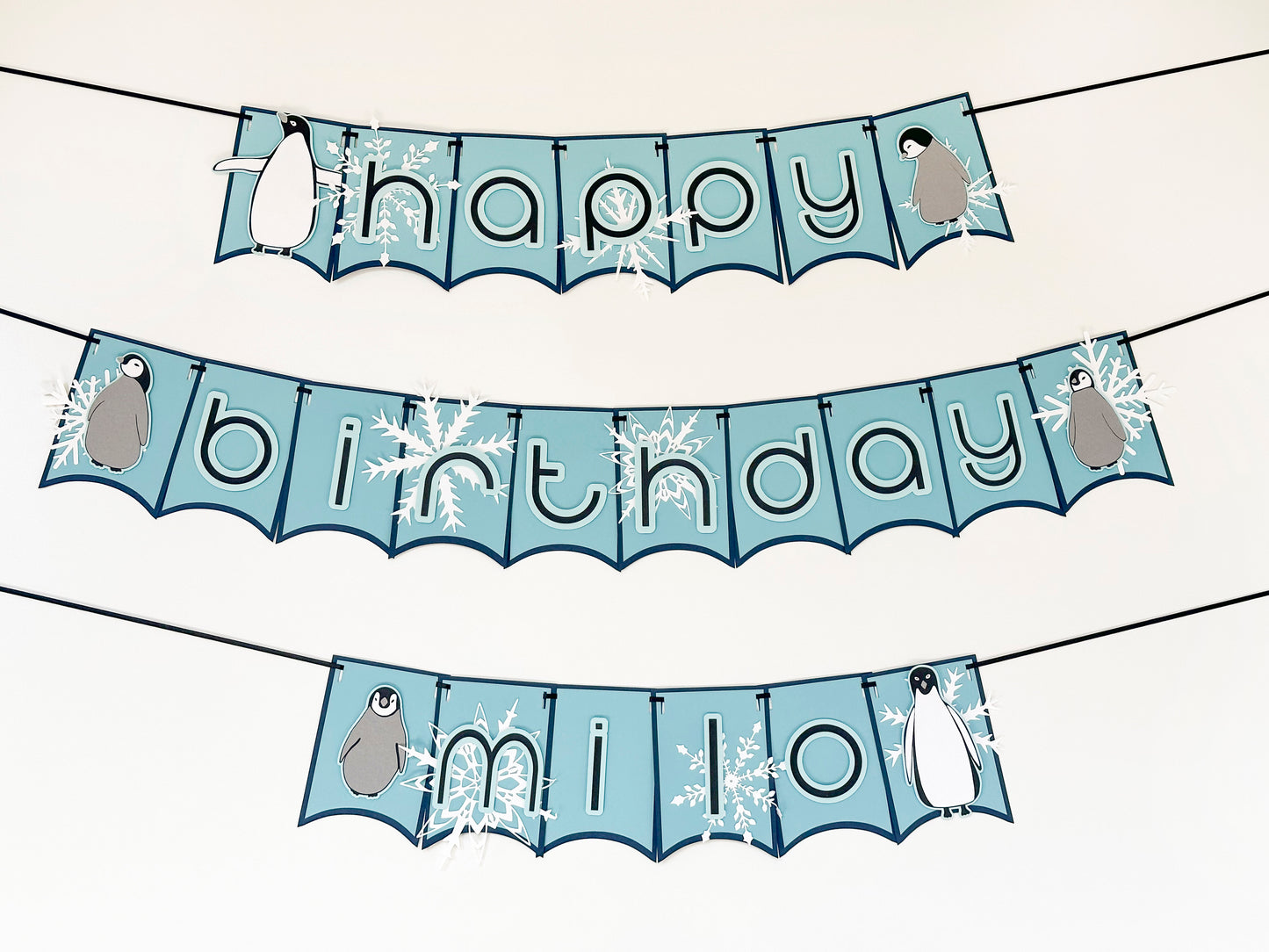 Penguin Party Banner Blue | Penguin Banner | Penguin Garland | Penguin Party