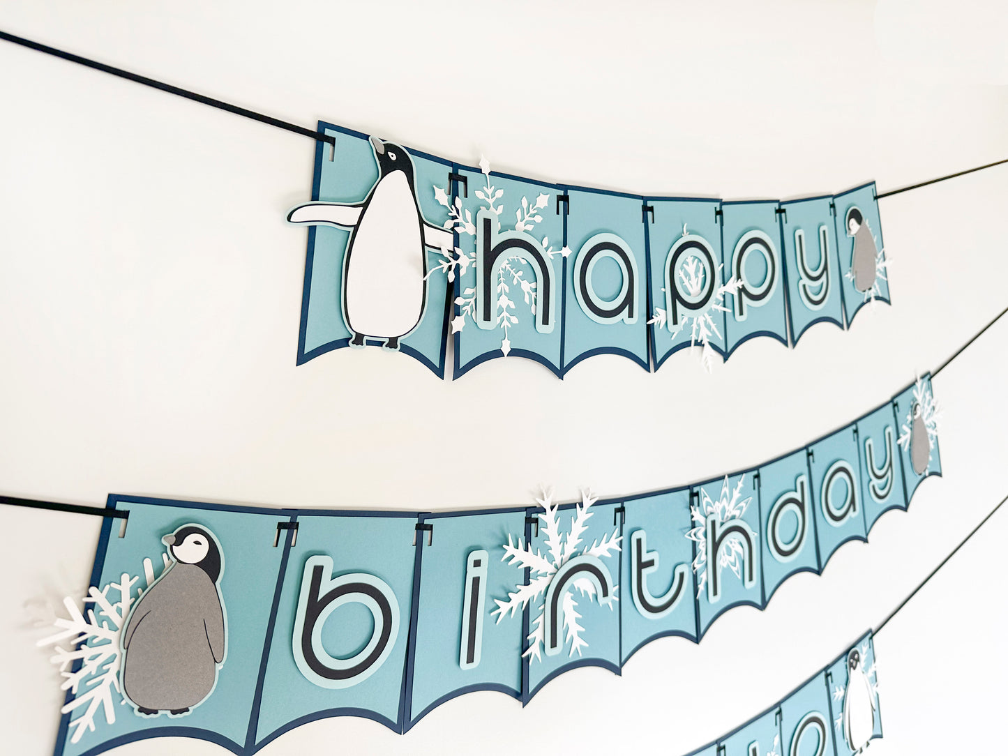 Penguin Party Banner Blue | Penguin Banner | Penguin Garland | Penguin Party