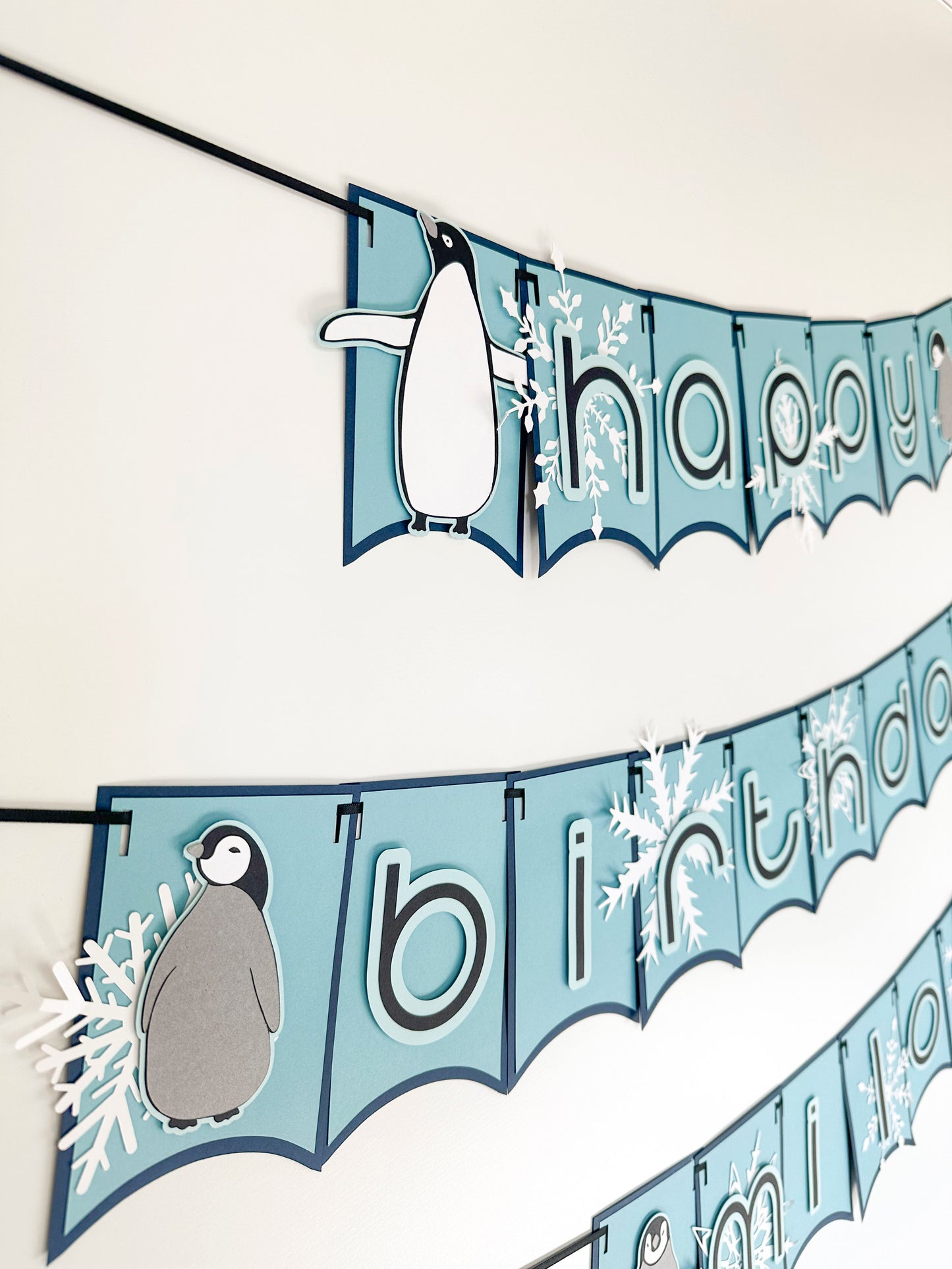 Penguin Party Banner Blue | Penguin Banner | Penguin Garland | Penguin Party