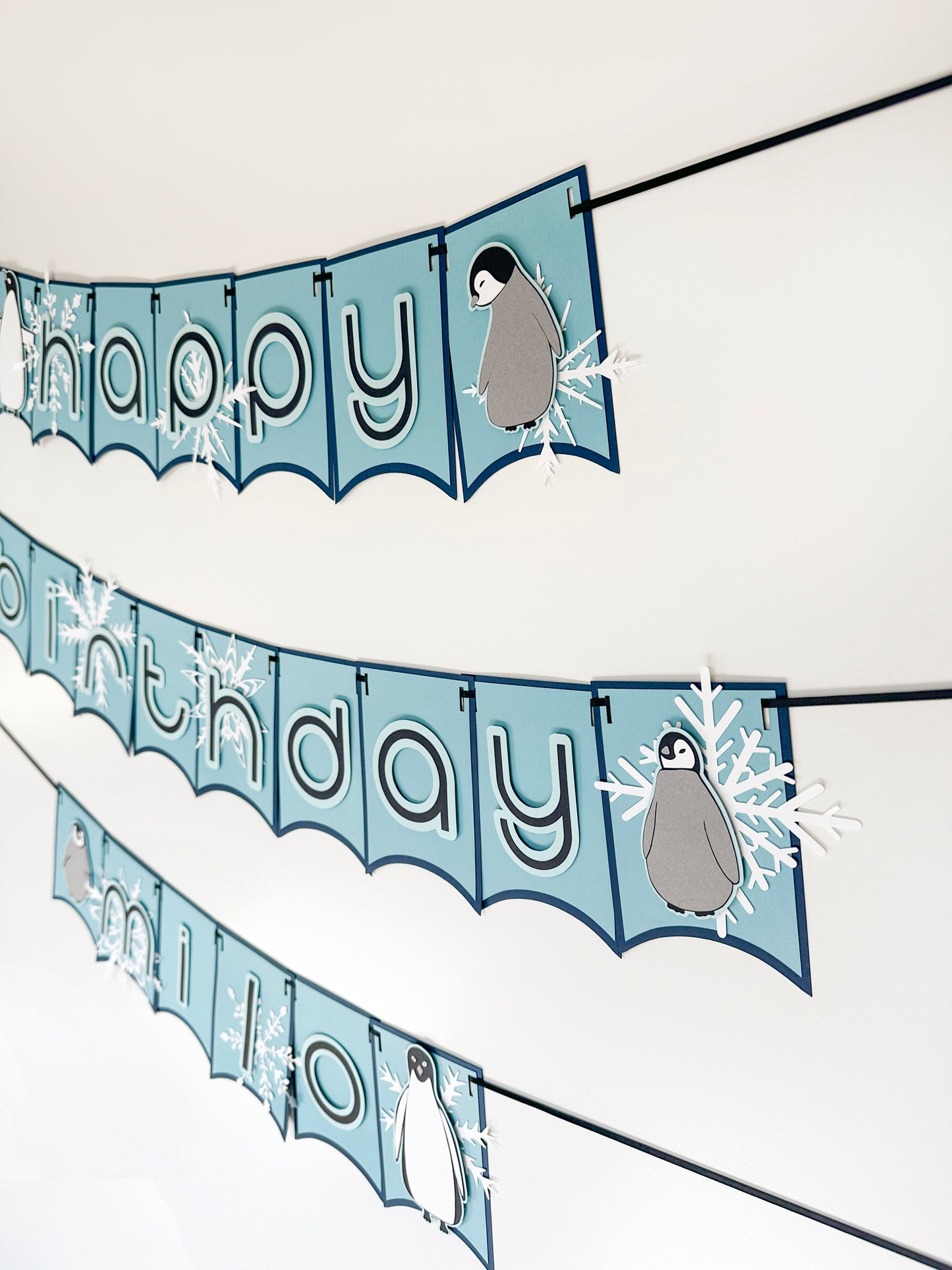 Penguin Party Banner Blue | Penguin Banner | Penguin Garland | Penguin Party