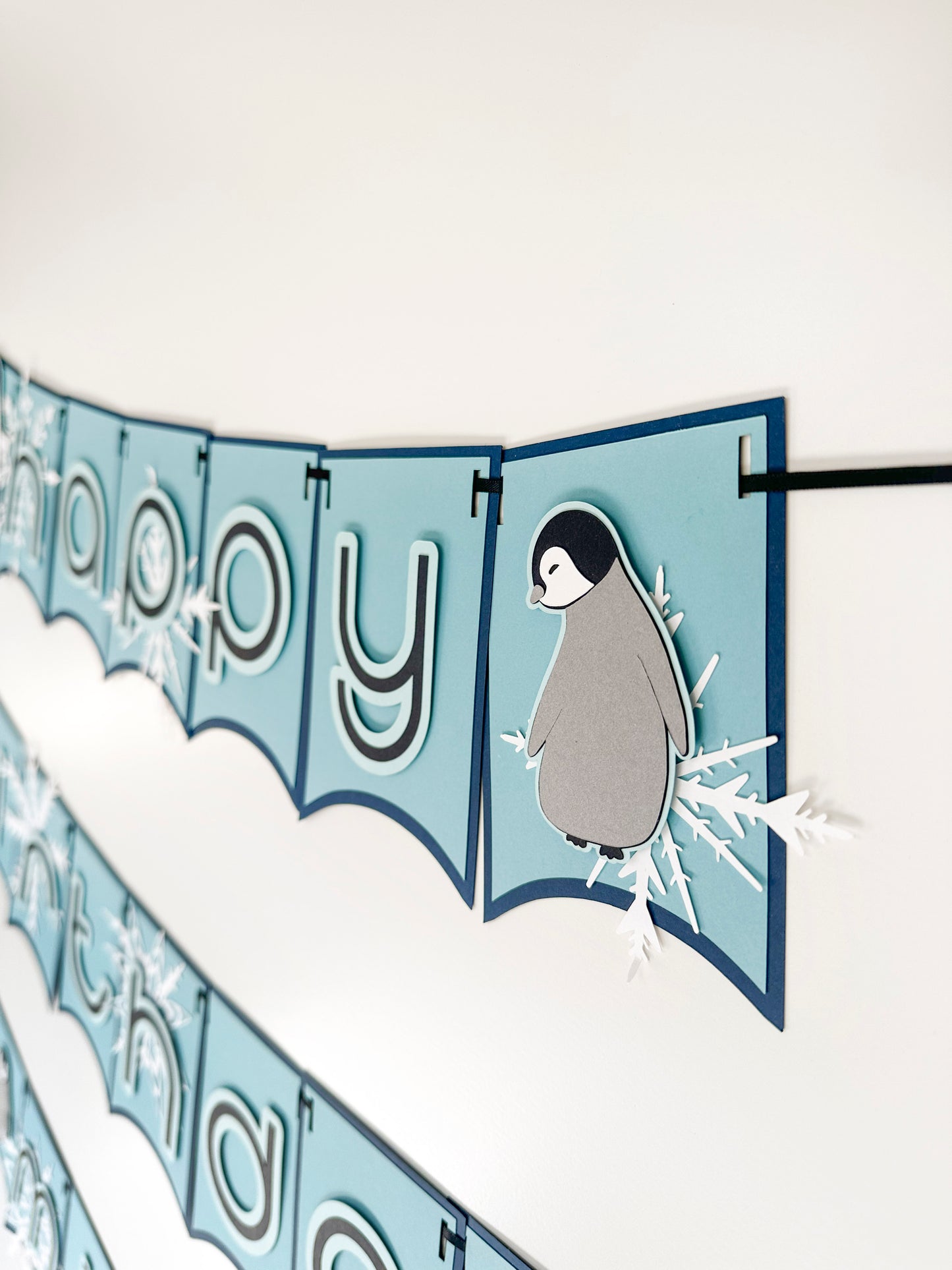 Penguin Party Banner Blue | Penguin Banner | Penguin Garland | Penguin Party