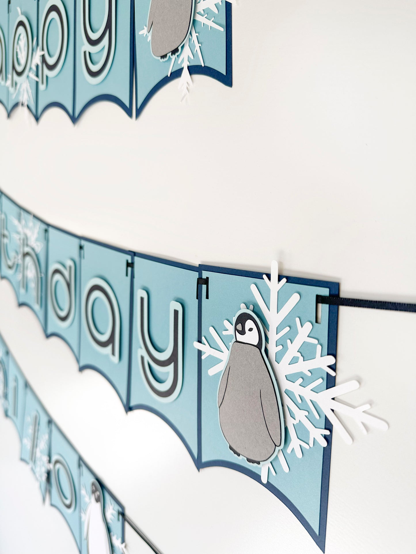 Penguin Party Banner Blue | Penguin Banner | Penguin Garland | Penguin Party