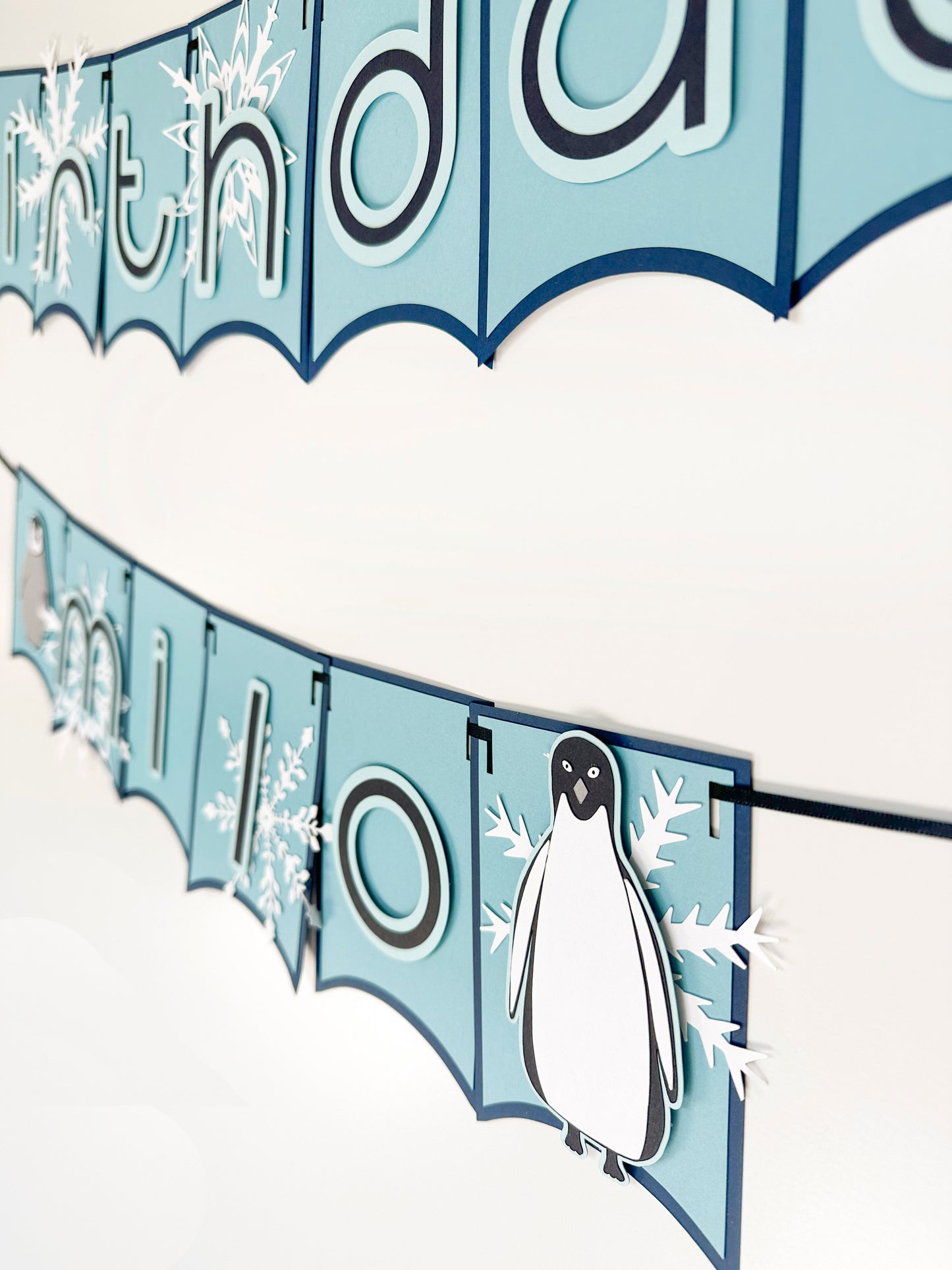 Penguin Party Banner Blue | Penguin Banner | Penguin Garland | Penguin Party