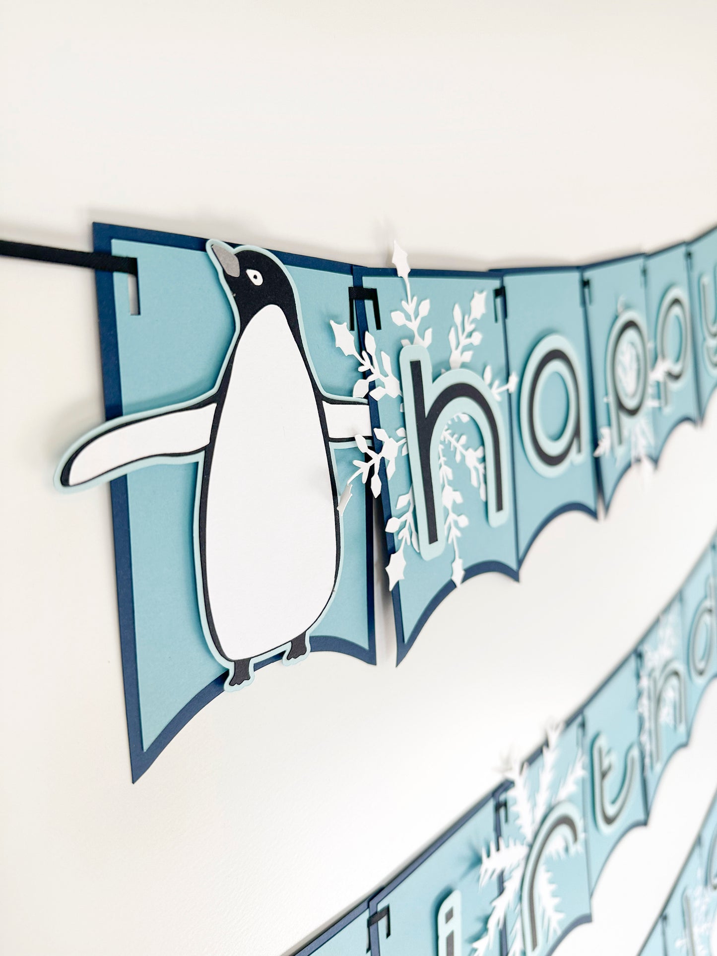 Penguin Party Banner Blue | Penguin Banner | Penguin Garland | Penguin Party