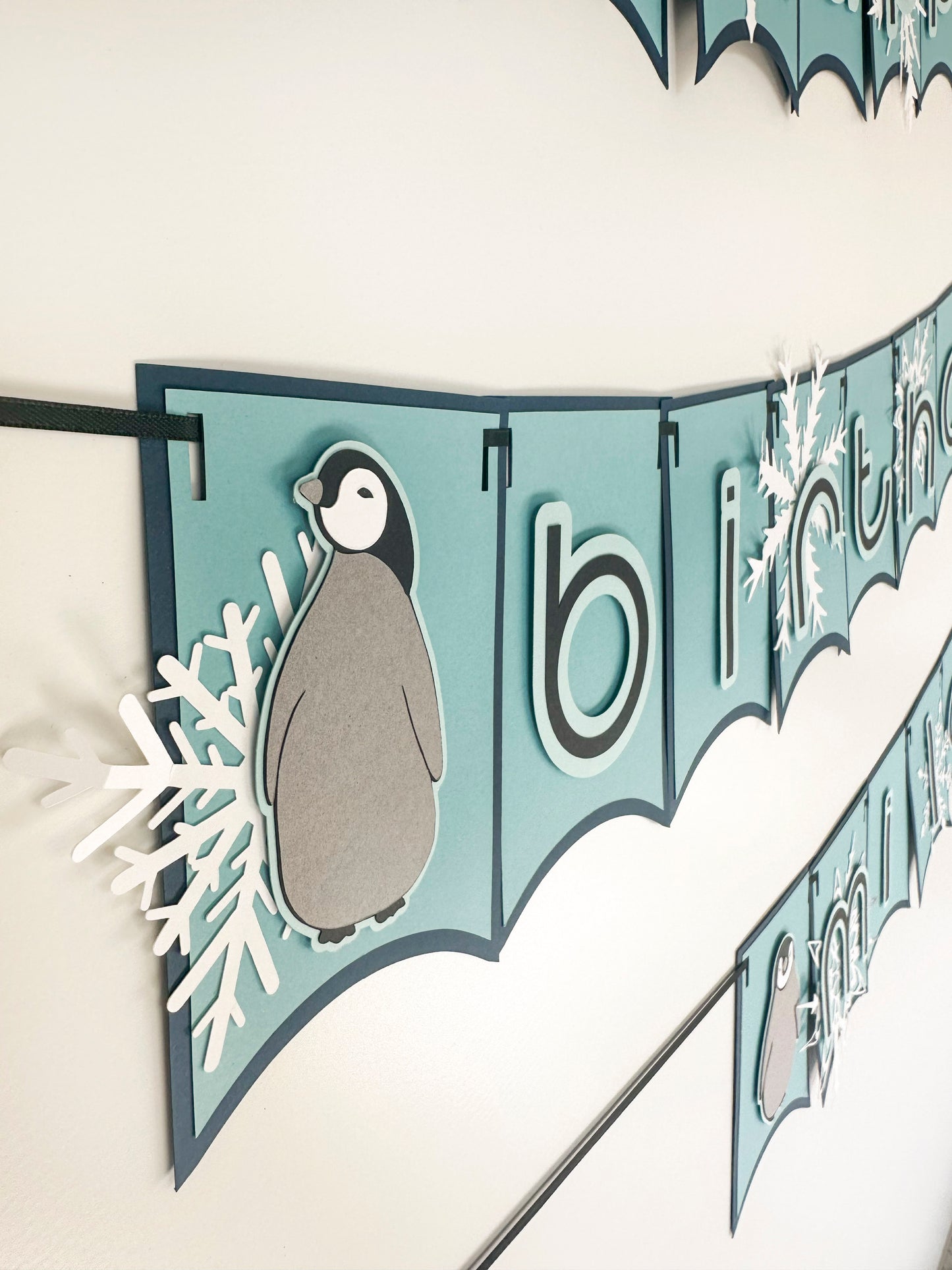 Penguin Party Banner Blue | Penguin Banner | Penguin Garland | Penguin Party