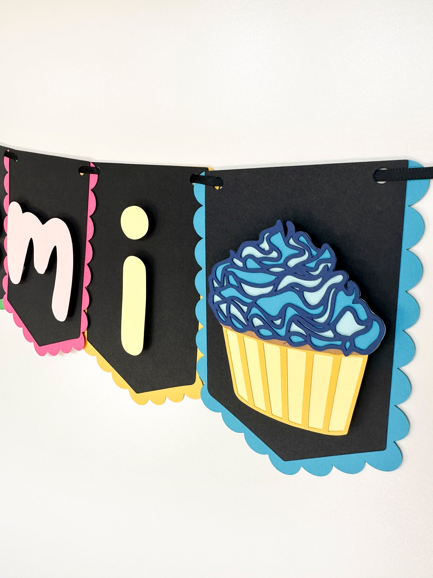 Cupcake Party Banner Dark | Cupcake Garland | Cupcake Birthday | Cupcake Decorations