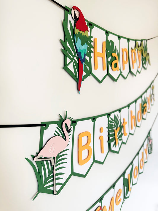 Jungle Rainforest Party Banner | Rainforest Banner | Jungle Banner | Luau | Tropical Garland