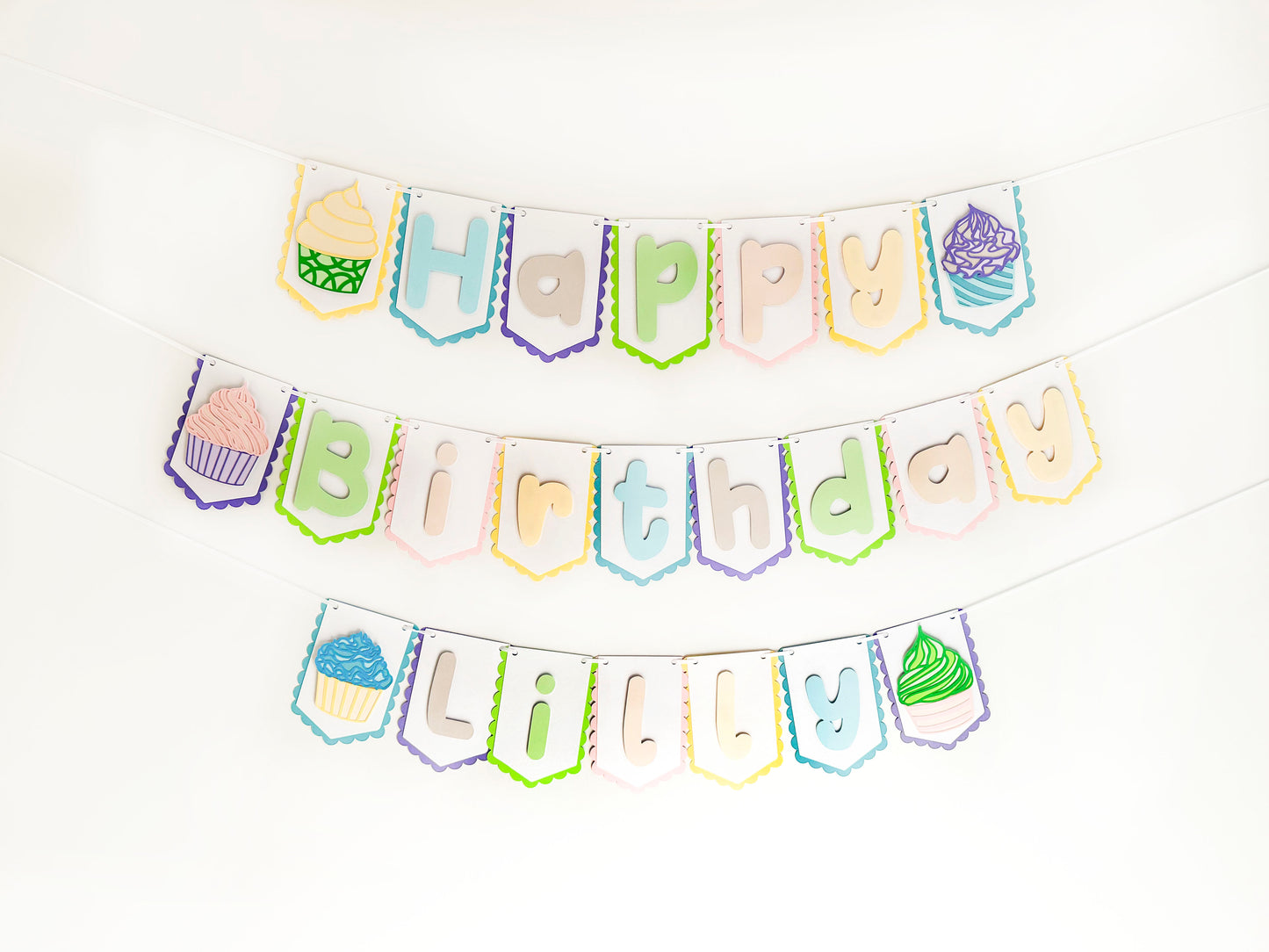 Cupcake Party Banner Light | Cupcake Party | Cupcake Birthday | Cupcake Garland