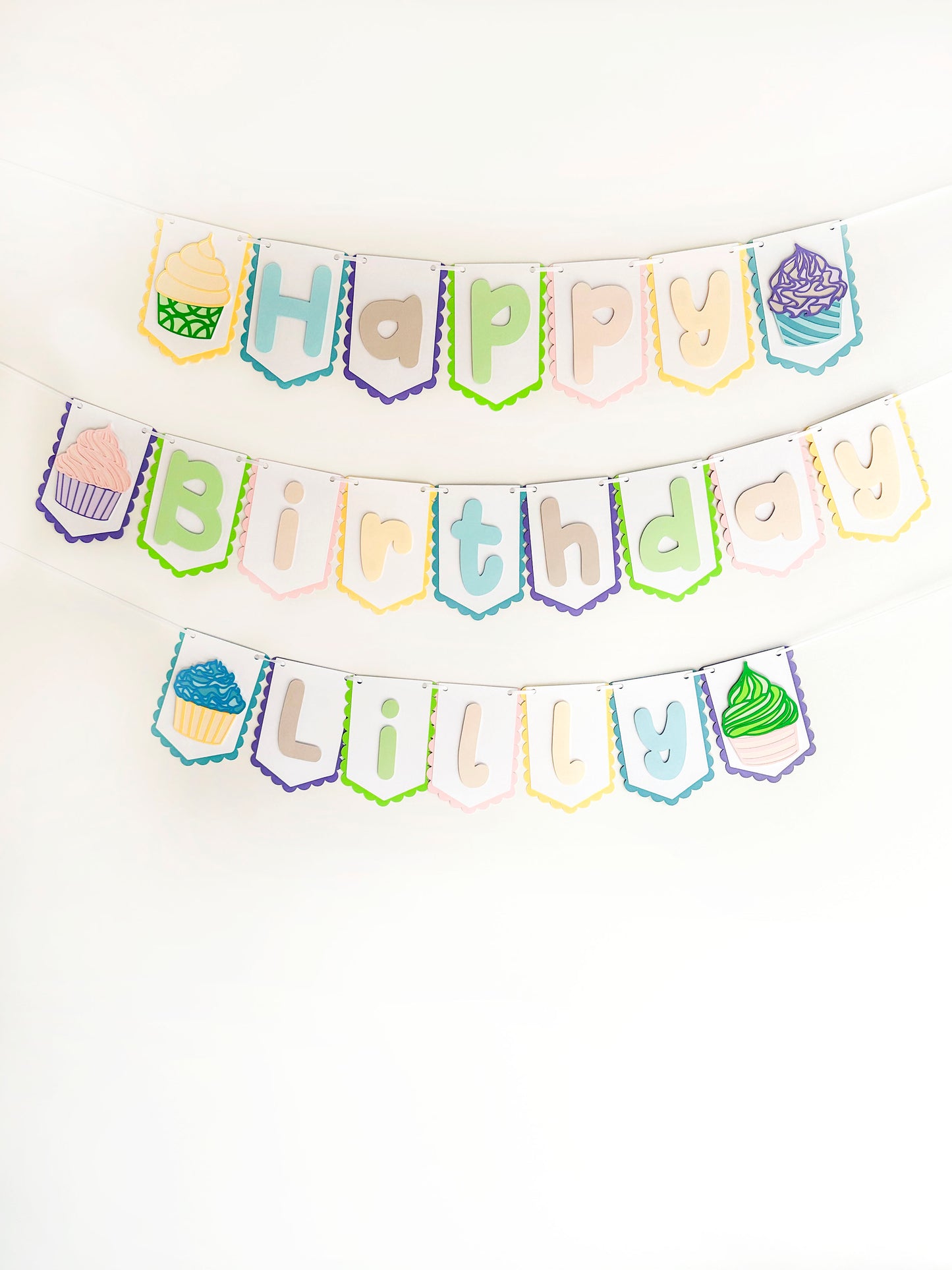 Cupcake Party Banner Light | Cupcake Party | Cupcake Birthday | Cupcake Garland