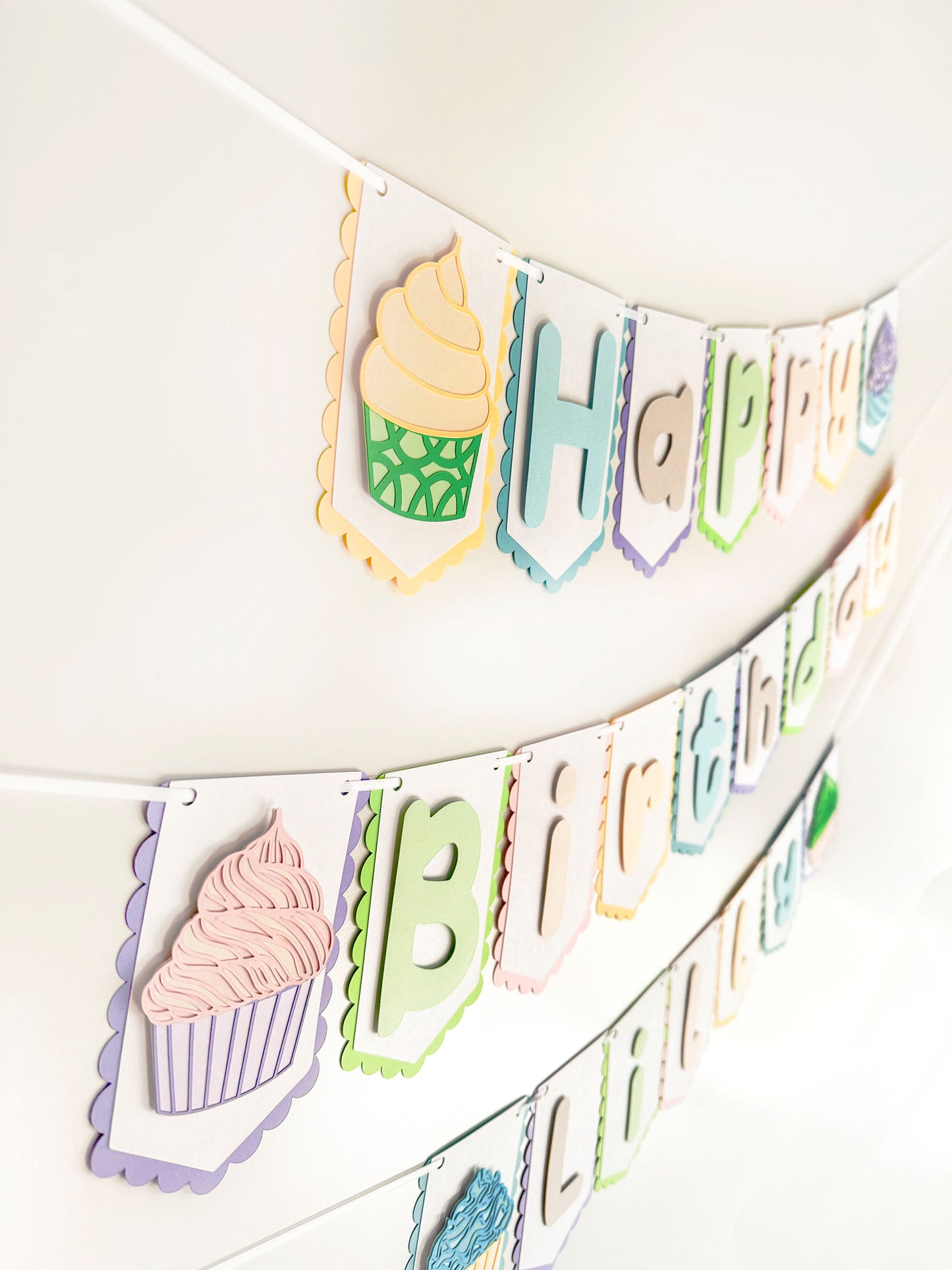 Cupcake Party Banner Light | Cupcake Party | Cupcake Birthday | Cupcake Garland