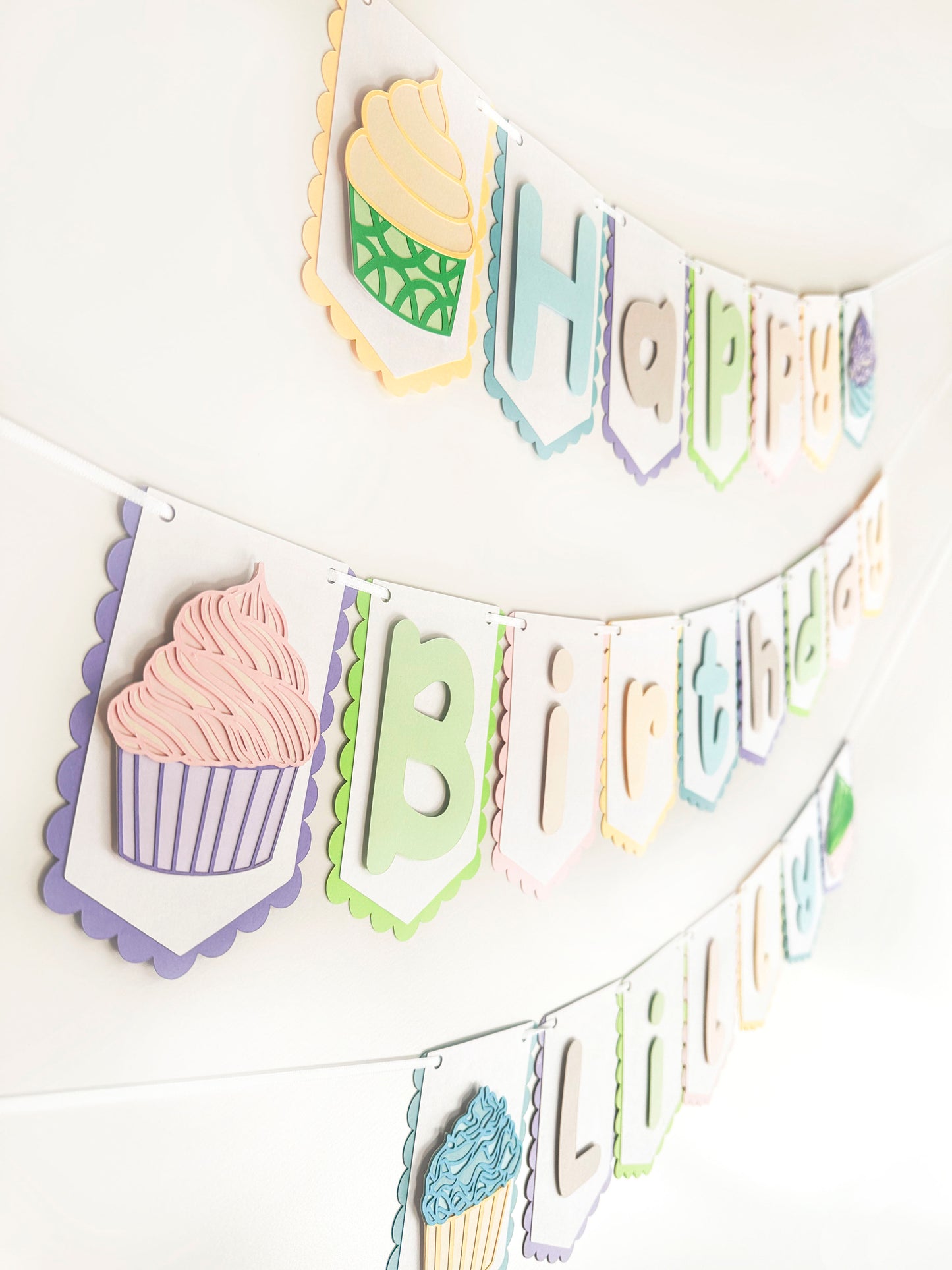 Cupcake Party Banner Light | Cupcake Party | Cupcake Birthday | Cupcake Garland