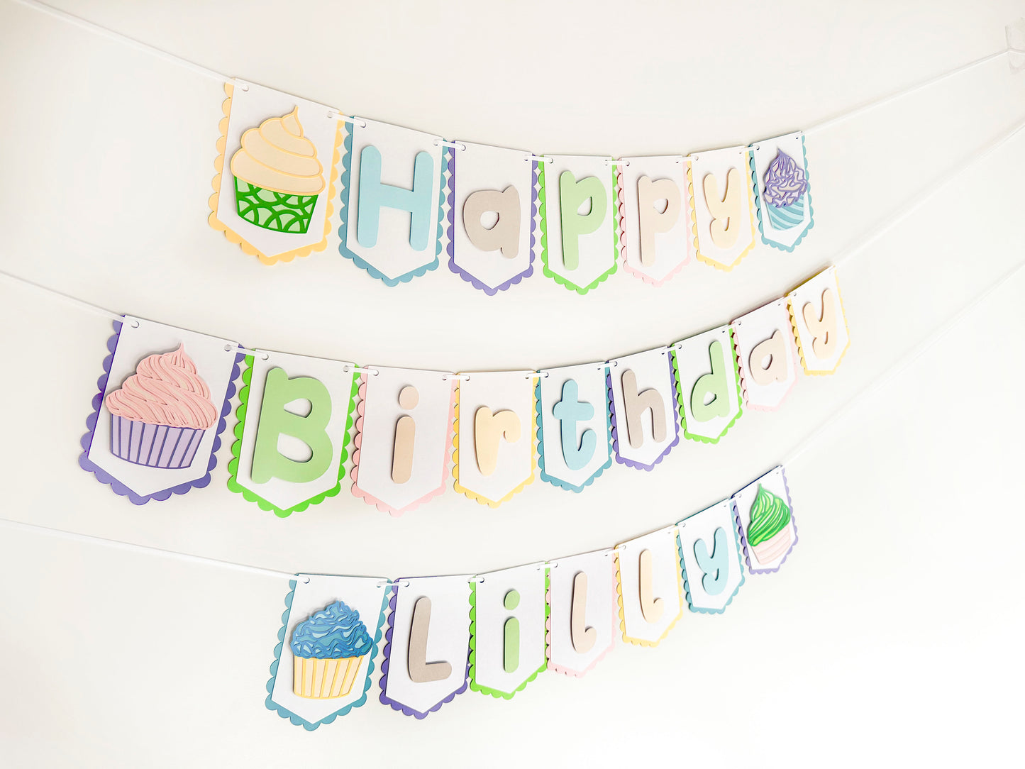 Cupcake Party Banner Light | Cupcake Party | Cupcake Birthday | Cupcake Garland