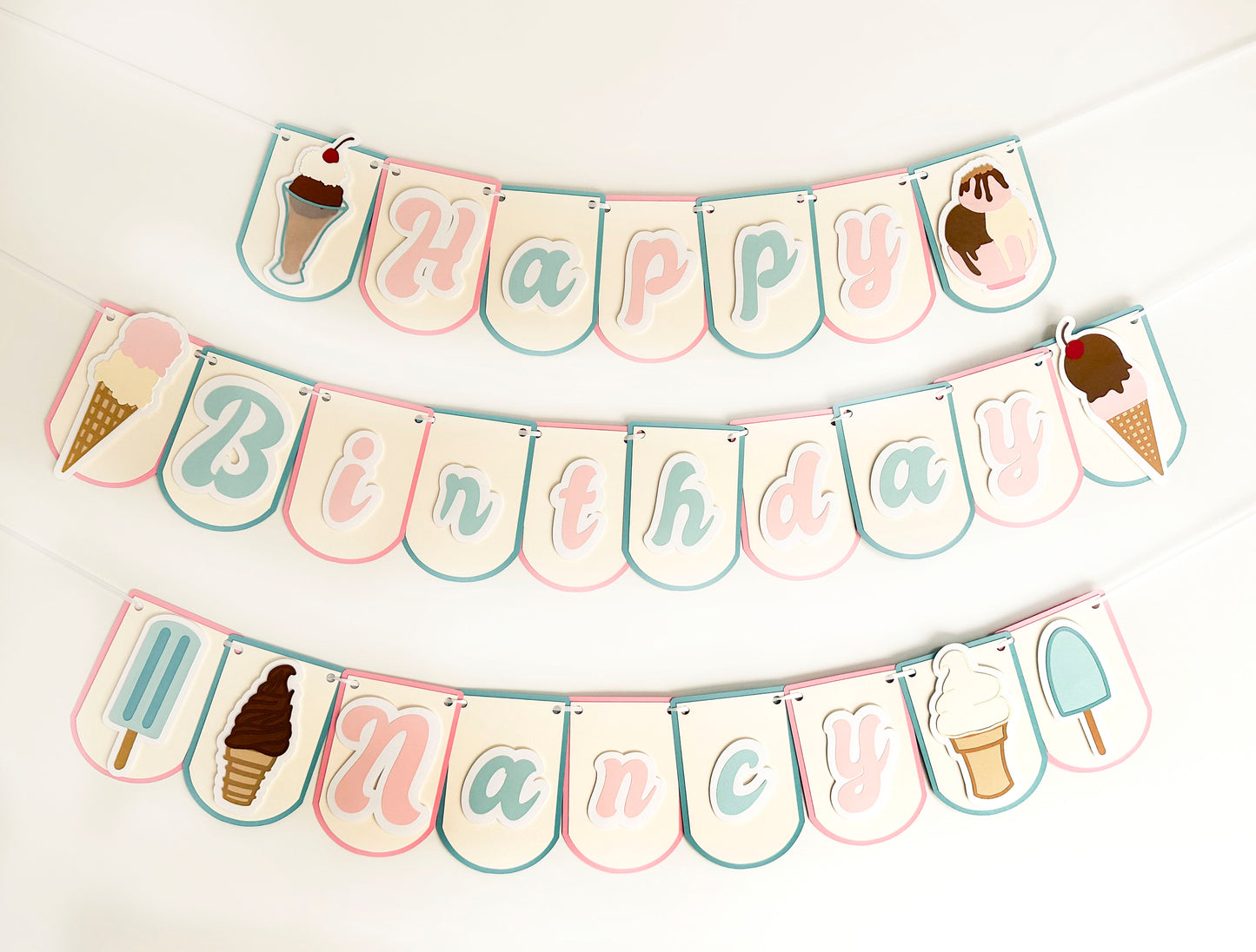 Ice Cream Party Banner | Ice Cream Party | Ice Cream Birthday | Ice Cream Garland